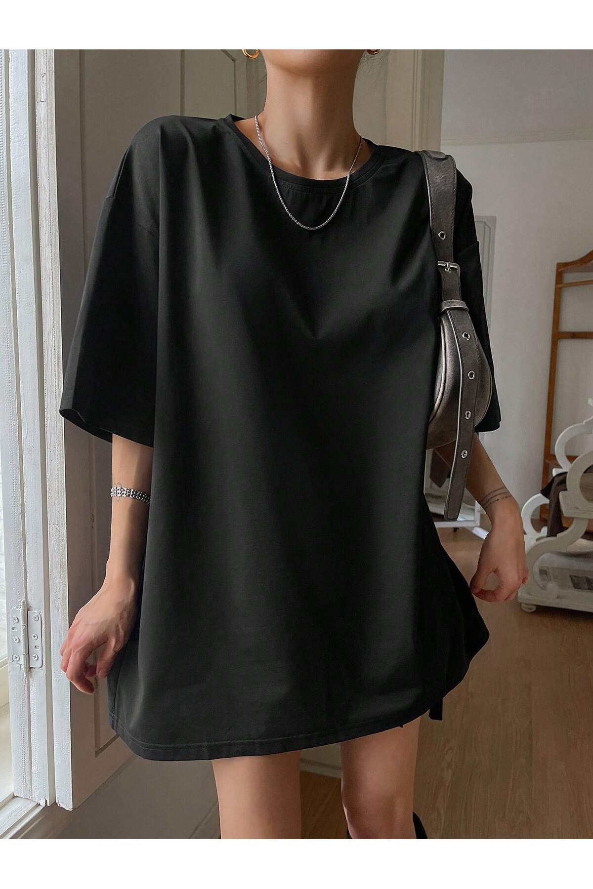 Gollinger Kadın Rahat Kesim Bisiklet Yaka Basic T-shirt