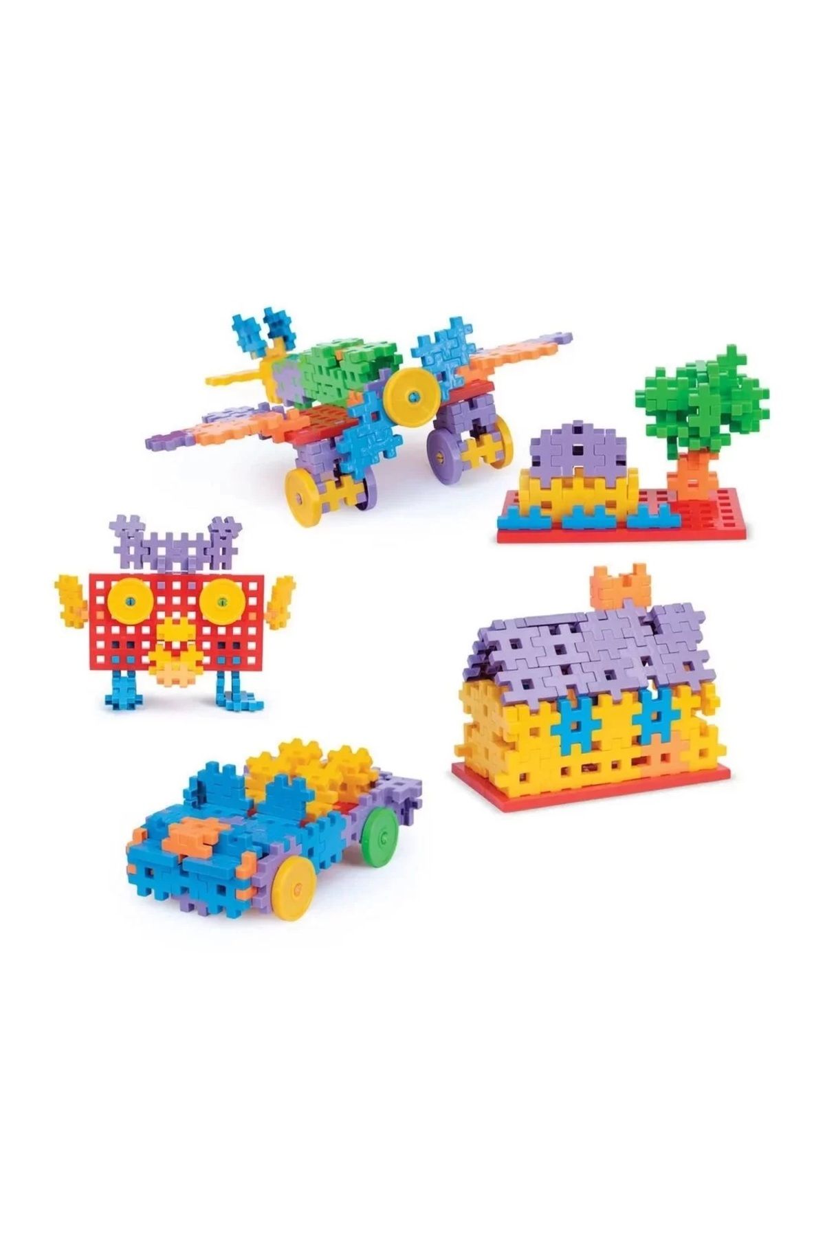 Muhcu Home Çocuk Renkli Sök Tak Eğitici ve Eğlenceli 160 Parça Puzzle