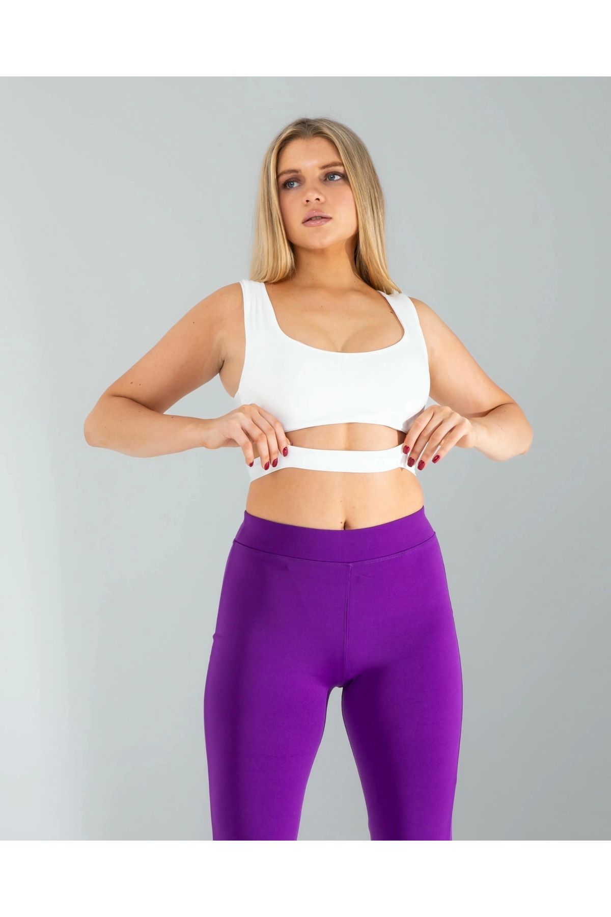 OurStyles Beyaz Önü Kurdeleli Askılı Dalgıç Crop