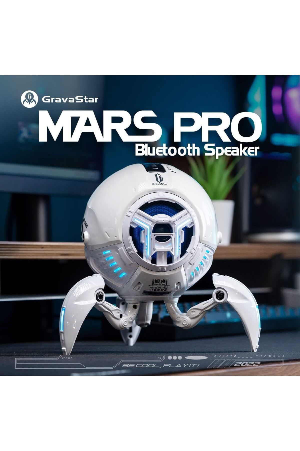 GÜMRÜK BEY Gravastar Mars Pro Taşınabilir Kablosuz Bluetooth Hoparlör 15 Saat Oynatma Süreli Modern Tasarımlı