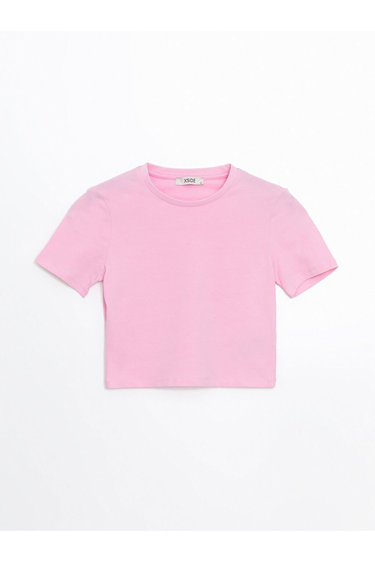 LC Waikiki XSIDE Pembe Bisiklet Yaka Kadın Crop S5GP12Z8NVY25