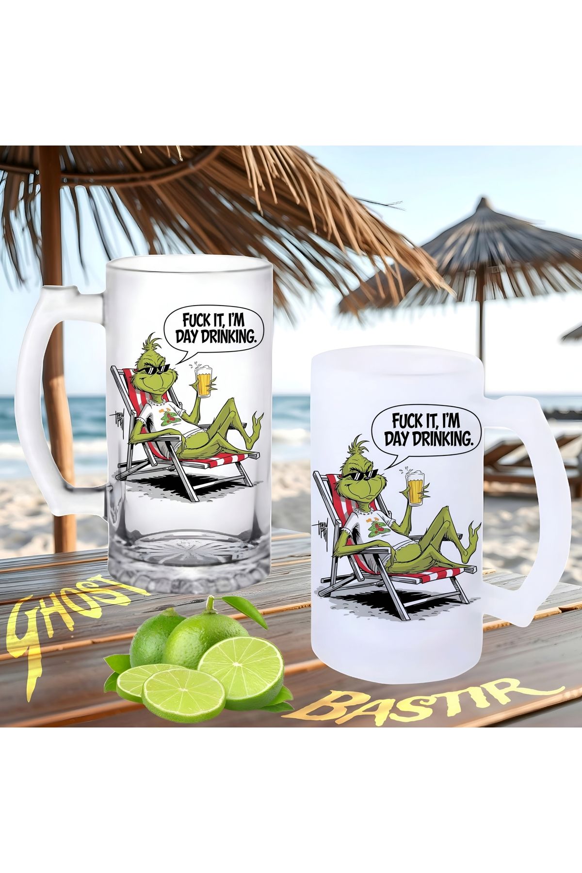 Ghostbusters Grinch buzlu ya da buzsuz bira bardağı