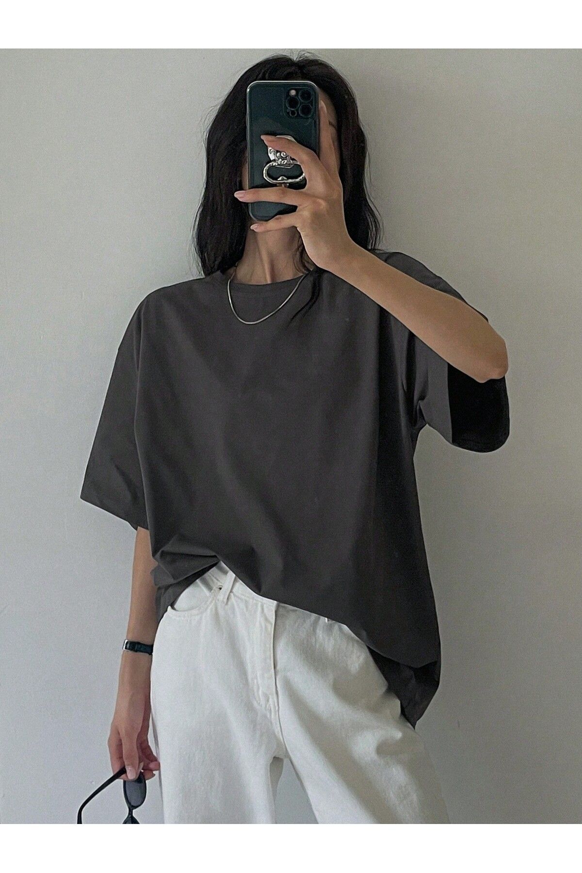 Gollinger Kadın Rahat Kesim Bisiklet Yaka Basic T-shirt