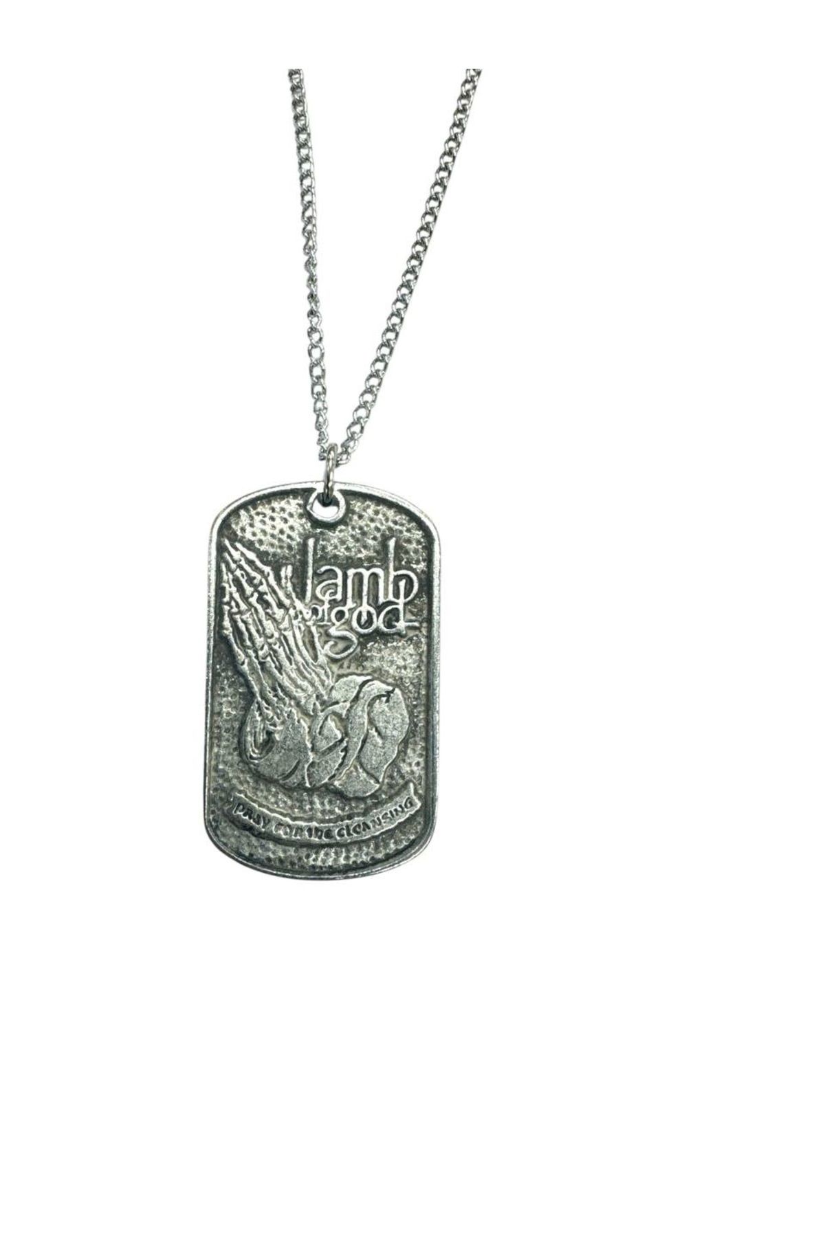 Herşey Nota Lamb of God Müzik Grubu Kolyesi – 60 cm Zincir – Metal / Rock Takı