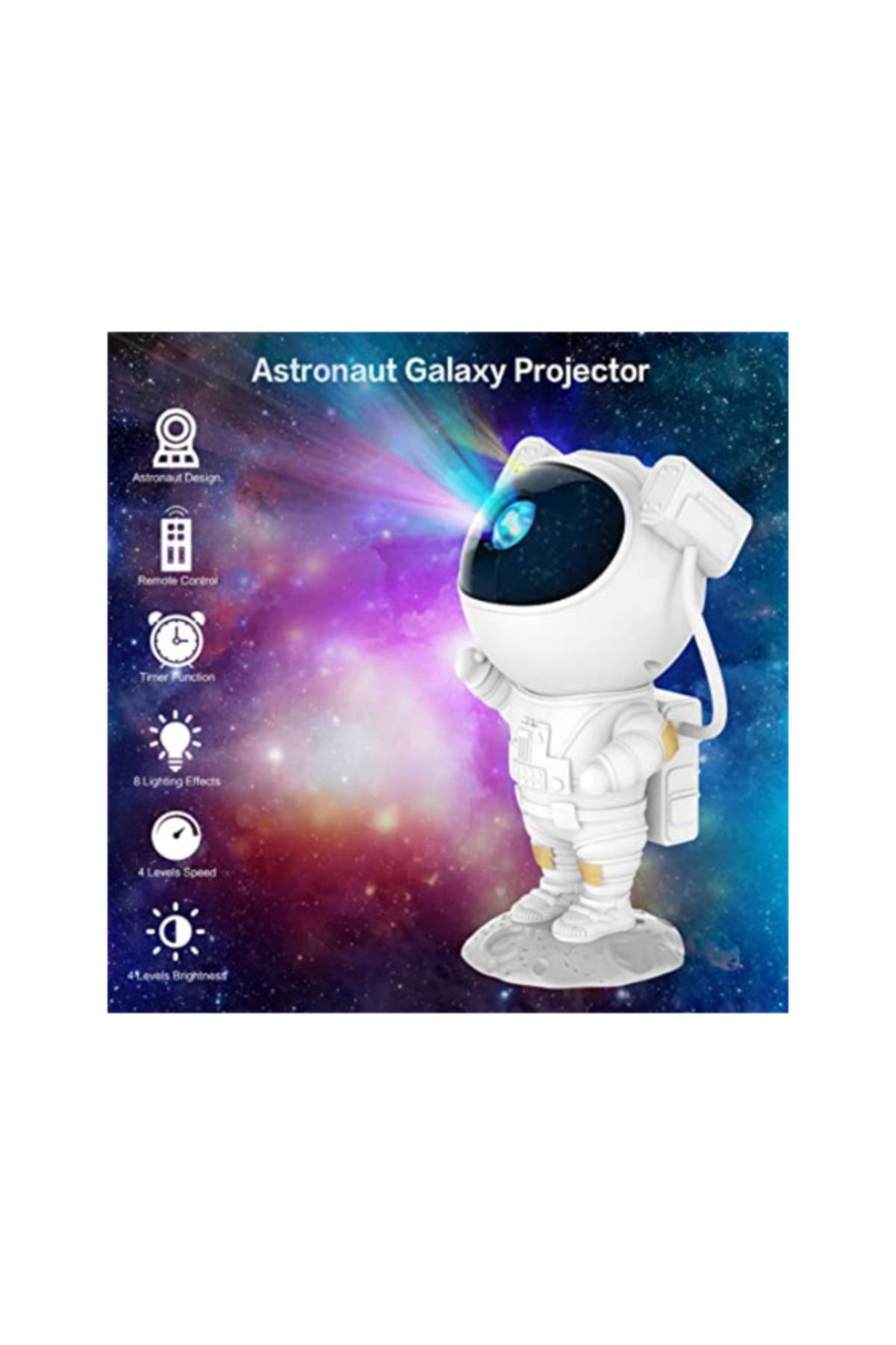 MACON-Astronaut Galaxy Star Projector LED Night Lamp With Speaker And Timer 6