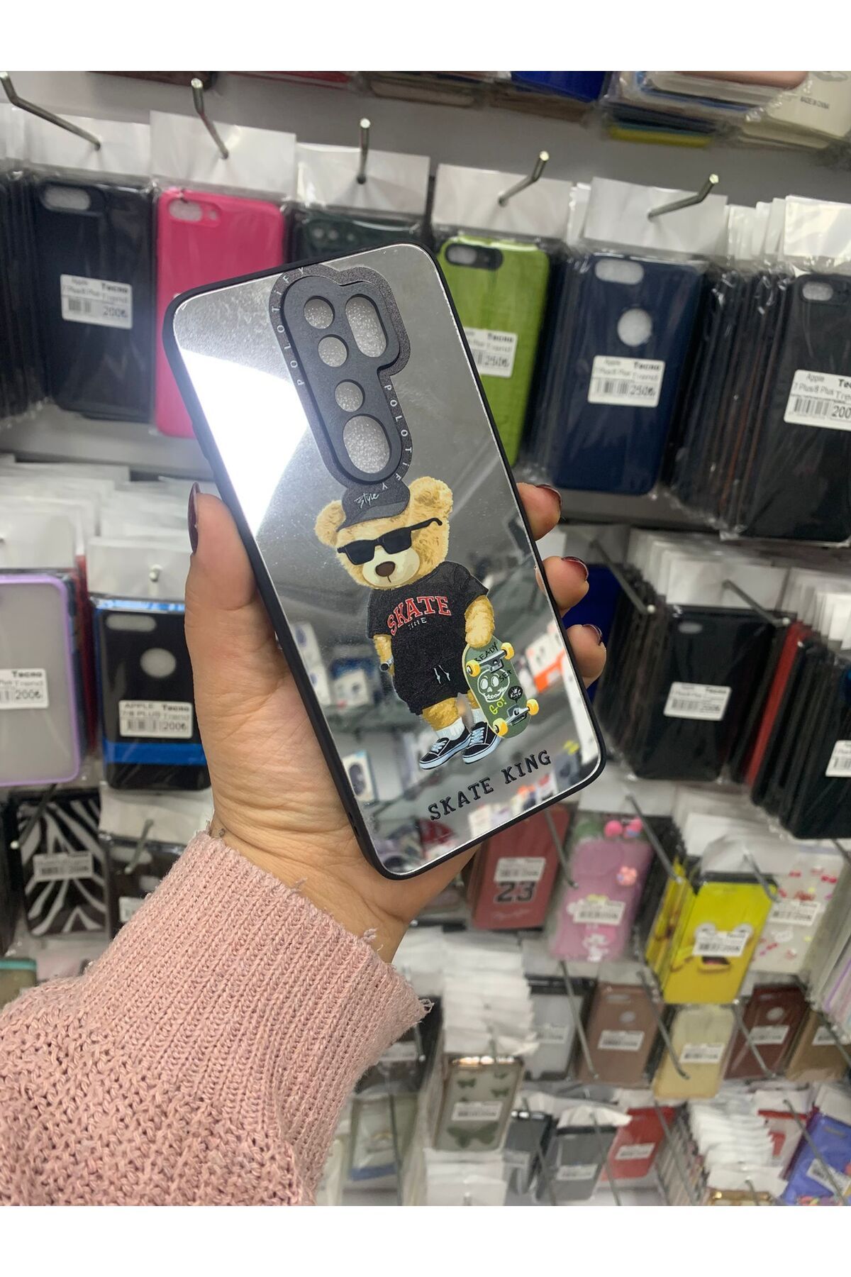 TECNOTREND Xiaomi Redmi Note 8 Pro Uyumlu 3D Grafiti Desenli Aynalı Kapak