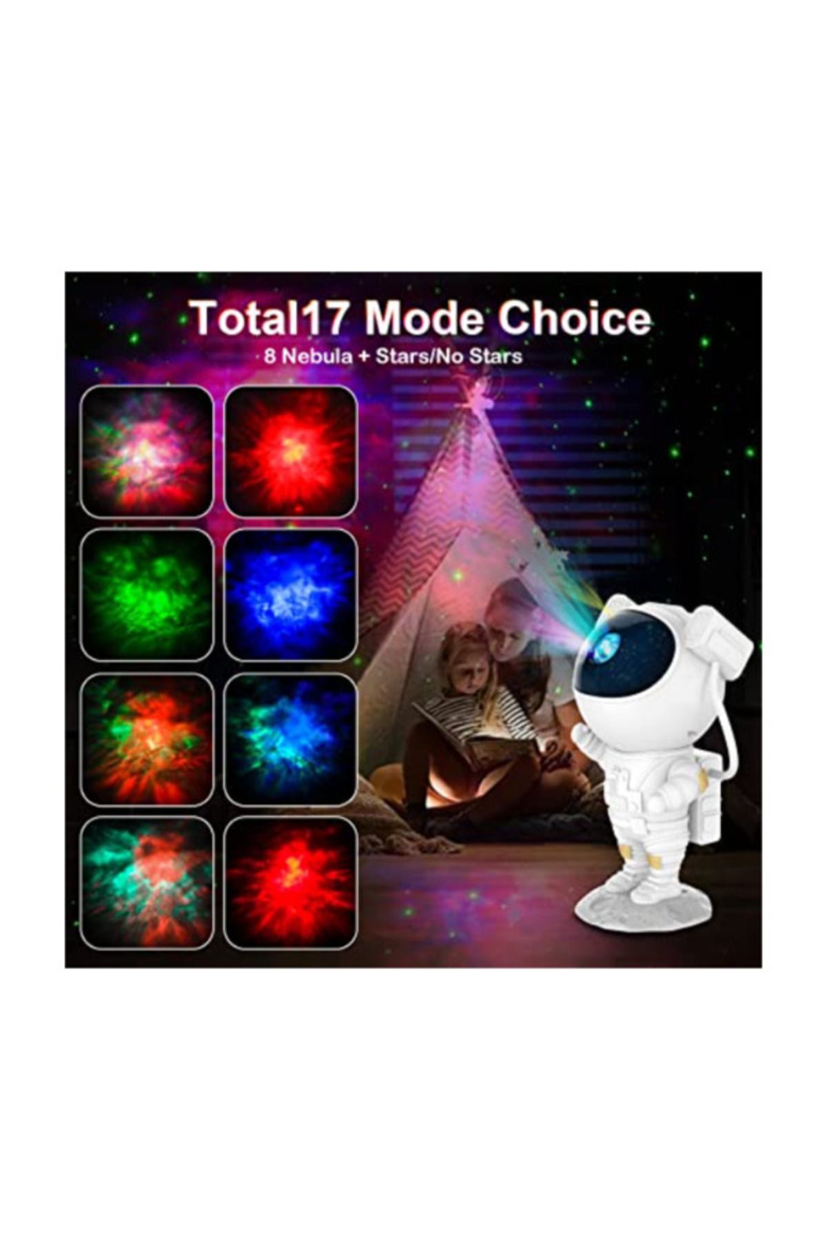MACON-Astronaut Galaxy Star Projector LED Night Lamp With Speaker And Timer 4