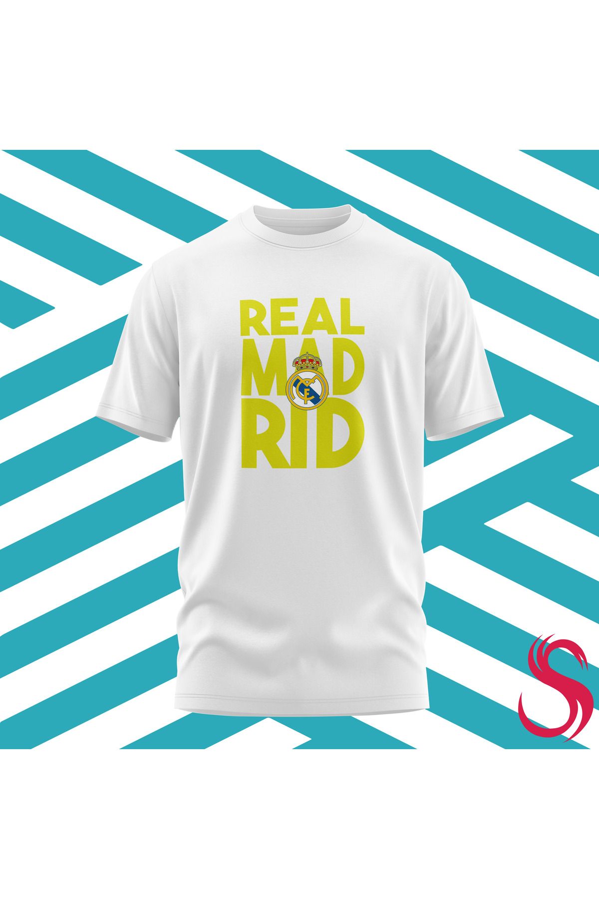 Scudetto T-Shirt Real Madrid Dikey Unisex Tişört