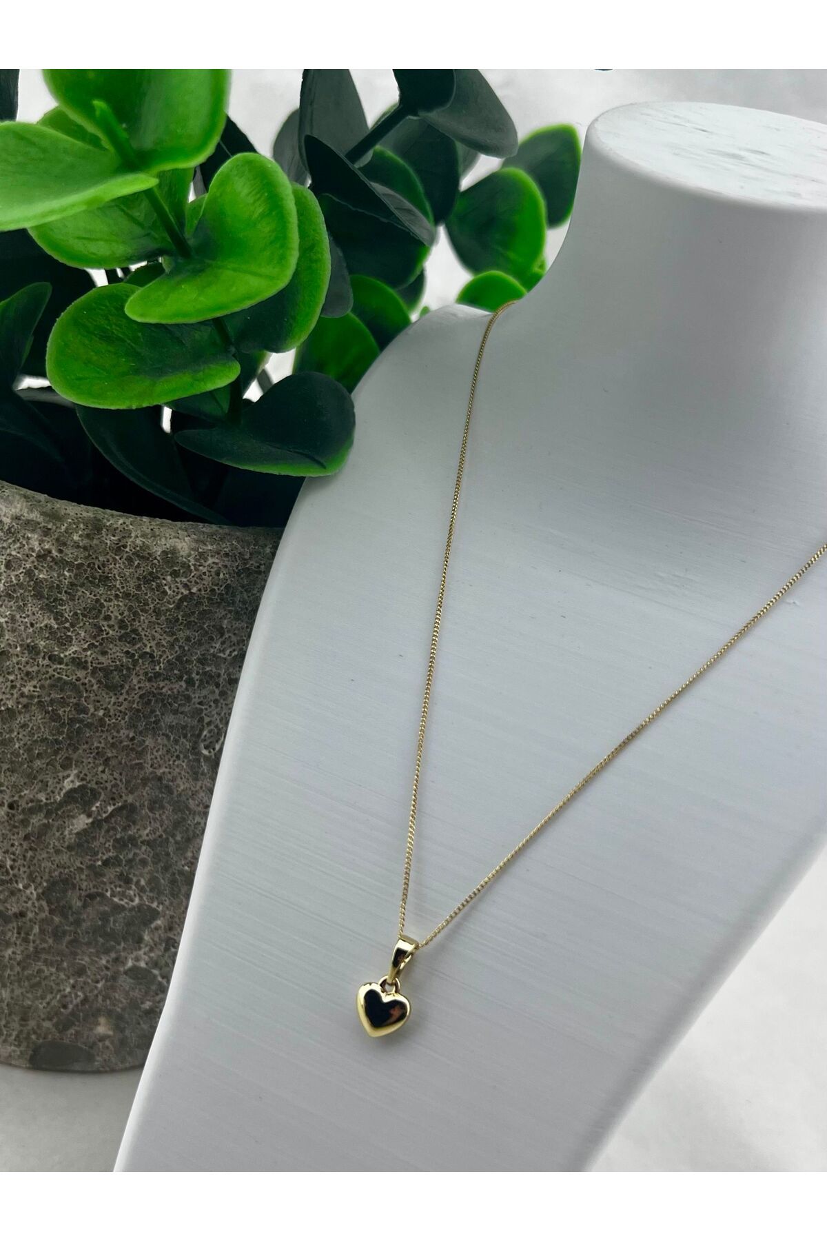 Venom Boutique Bijouterie Accessory Xuping Gold Kaplama İnce Zincir Minimal Balon Kalp Kolye 45CM