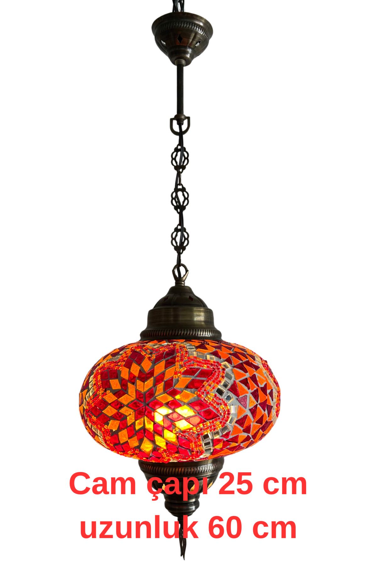 CYL HOME DECOR Büyük Boy Tekli Sarkıt El Yapımı Mozaik Avize