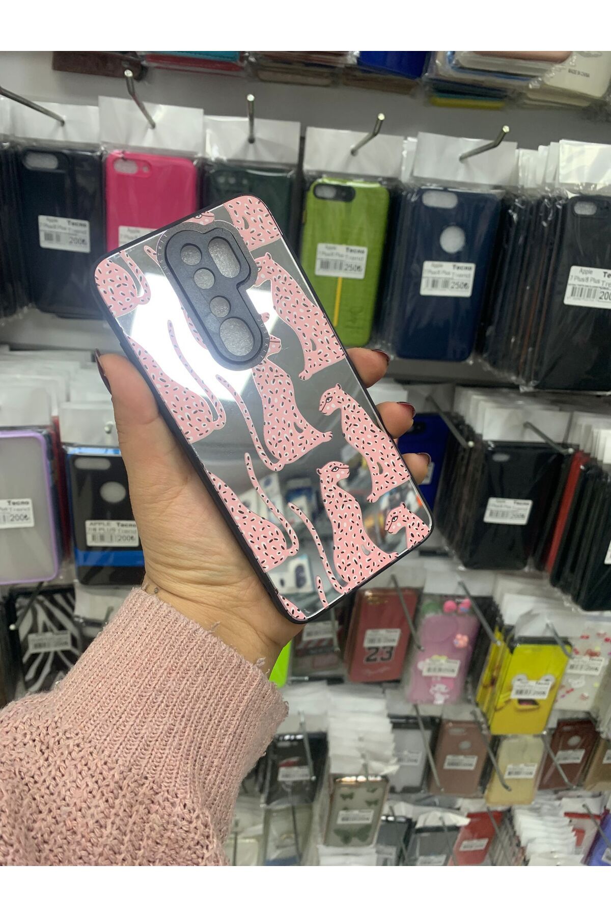 TECNOTREND Xiaomi Redmi Note 8 Pro Uyumlu 3D Grafiti Desenli Aynalı Kapak