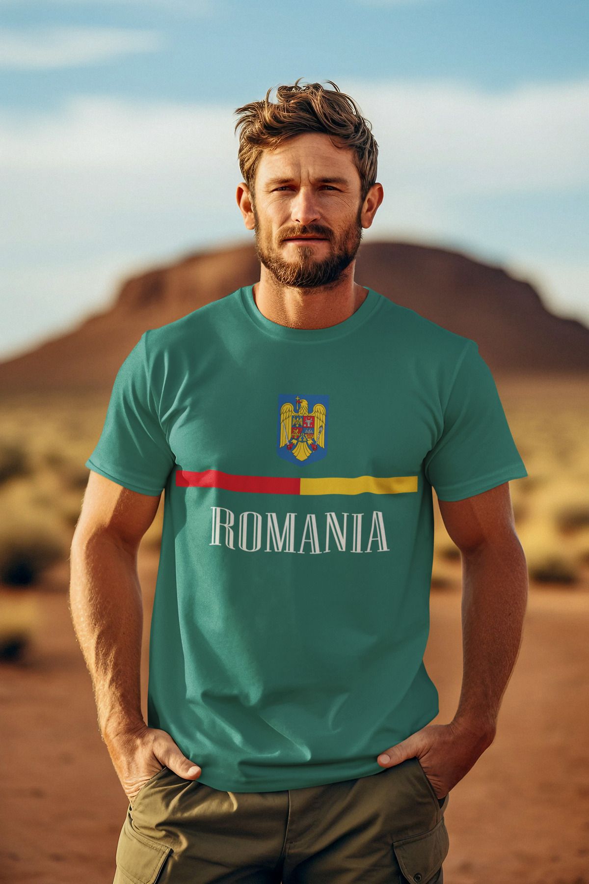 Biy Store Romanya milli romania takım forma baskılı unisex kısa kollu tişört t-shirt