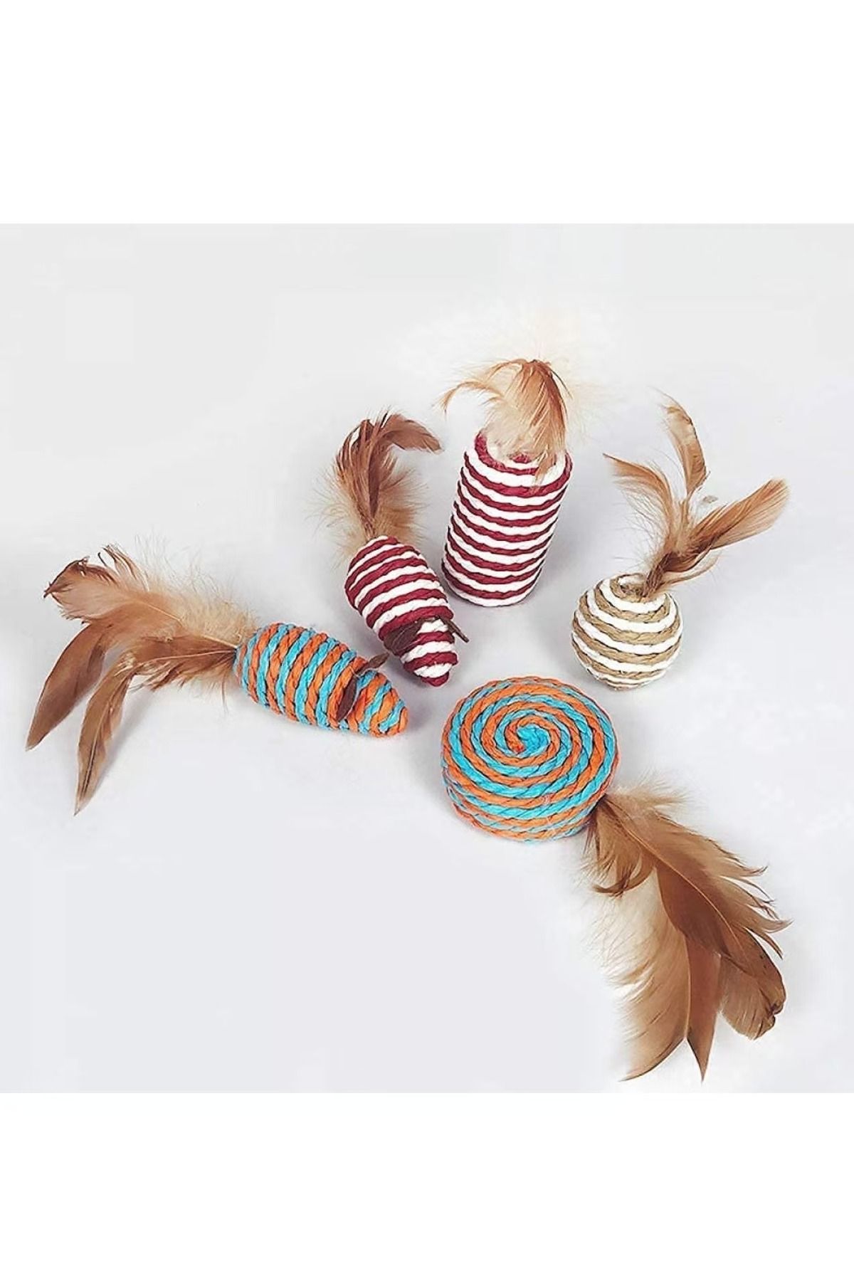 TaoTaoPets-7 Pcs Interactive Cat Feather Wand Toy Set, Activity Cat Nip Toys Feather Toys Collection Gift Box 4