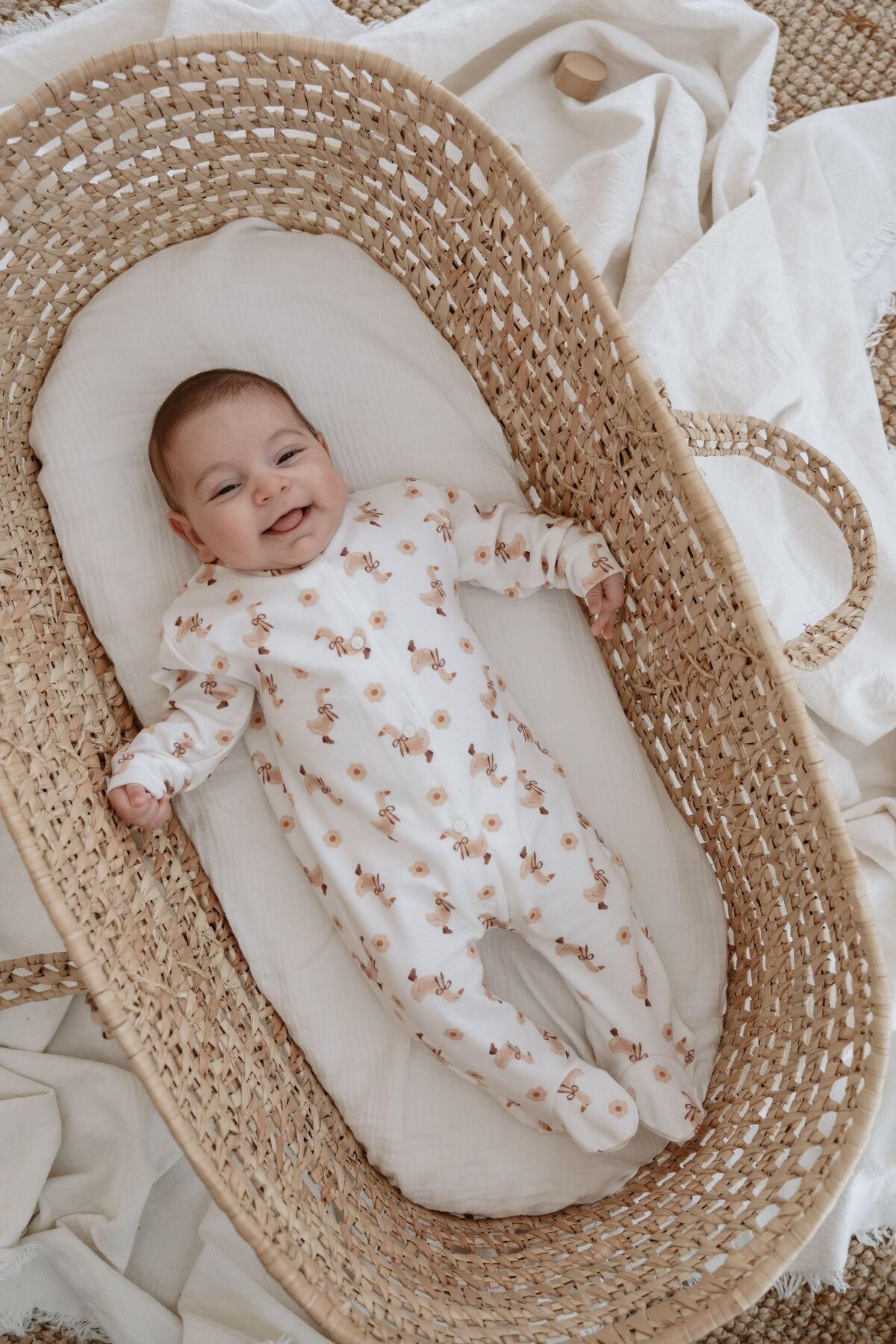 Luna Kids Collection %100 Organik Pamuk Bebek Tulumu - Goose