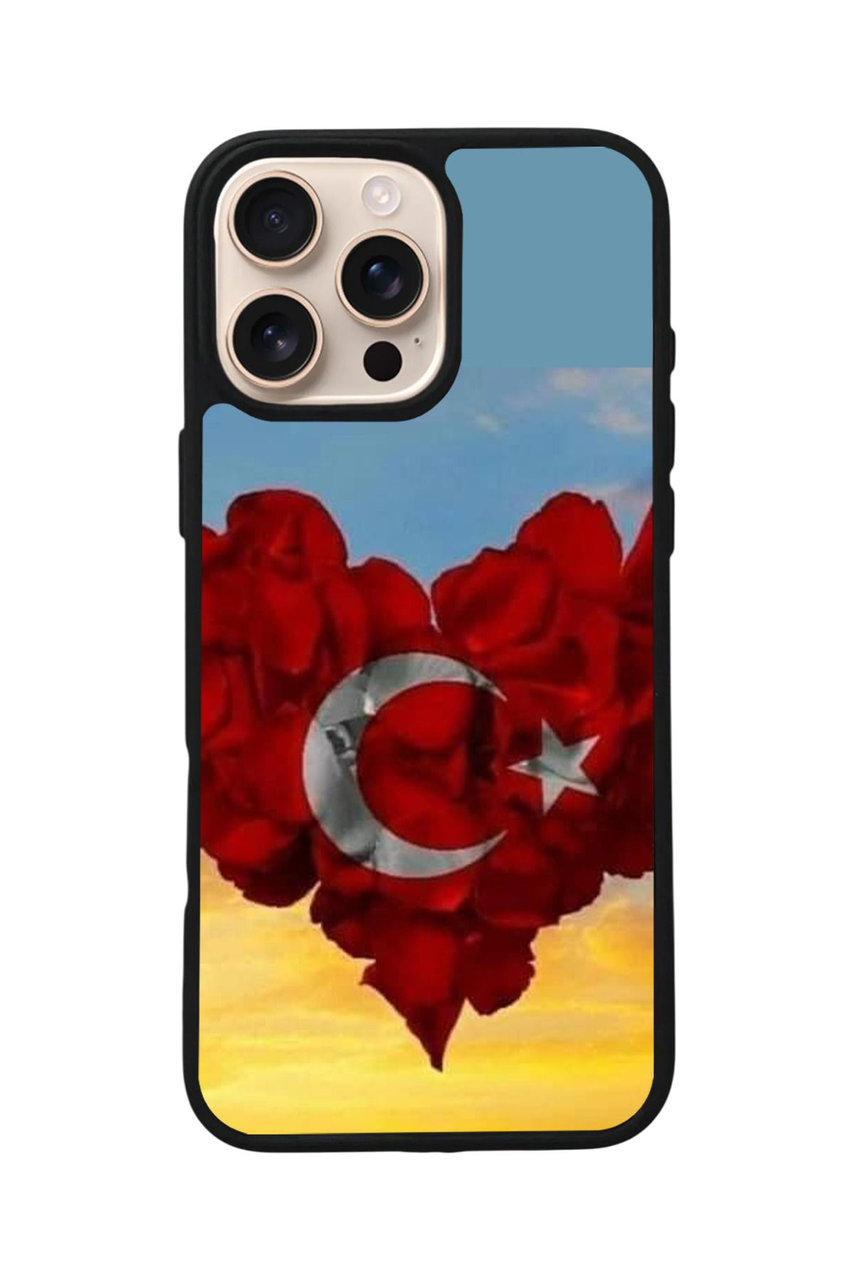 Aksel Kılıf Apple iPhone 16 Pro Uyumlu Baskılı,Mat Siyah,Yumuşak Silikon,Koruyucu,Şok Emici Kapak,Kılıf