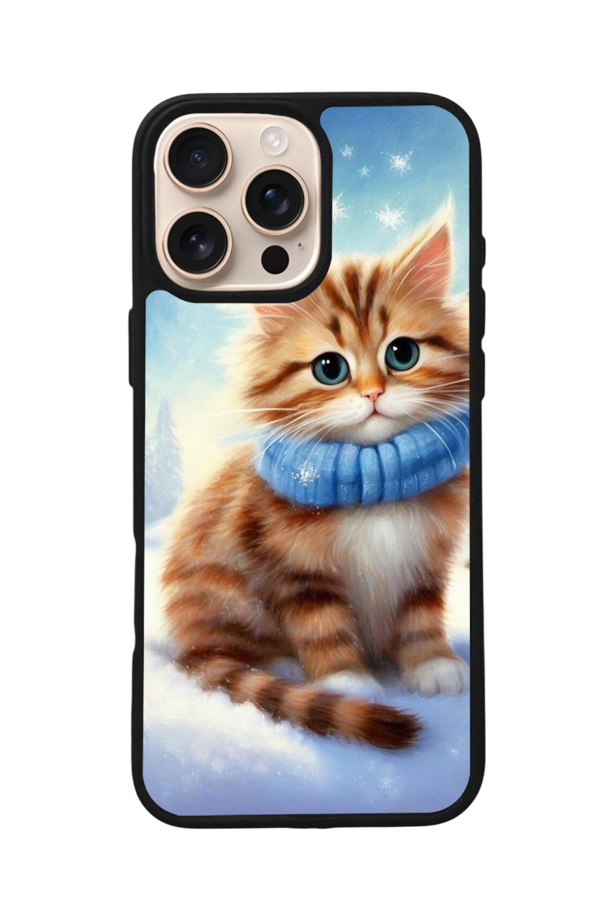 Aksel Kılıf Apple iPhone 16 Pro Uyumlu Baskılı,Mat Siyah,Yumuşak Silikon,Koruyucu,Şok Emici Kapak,Kılıf