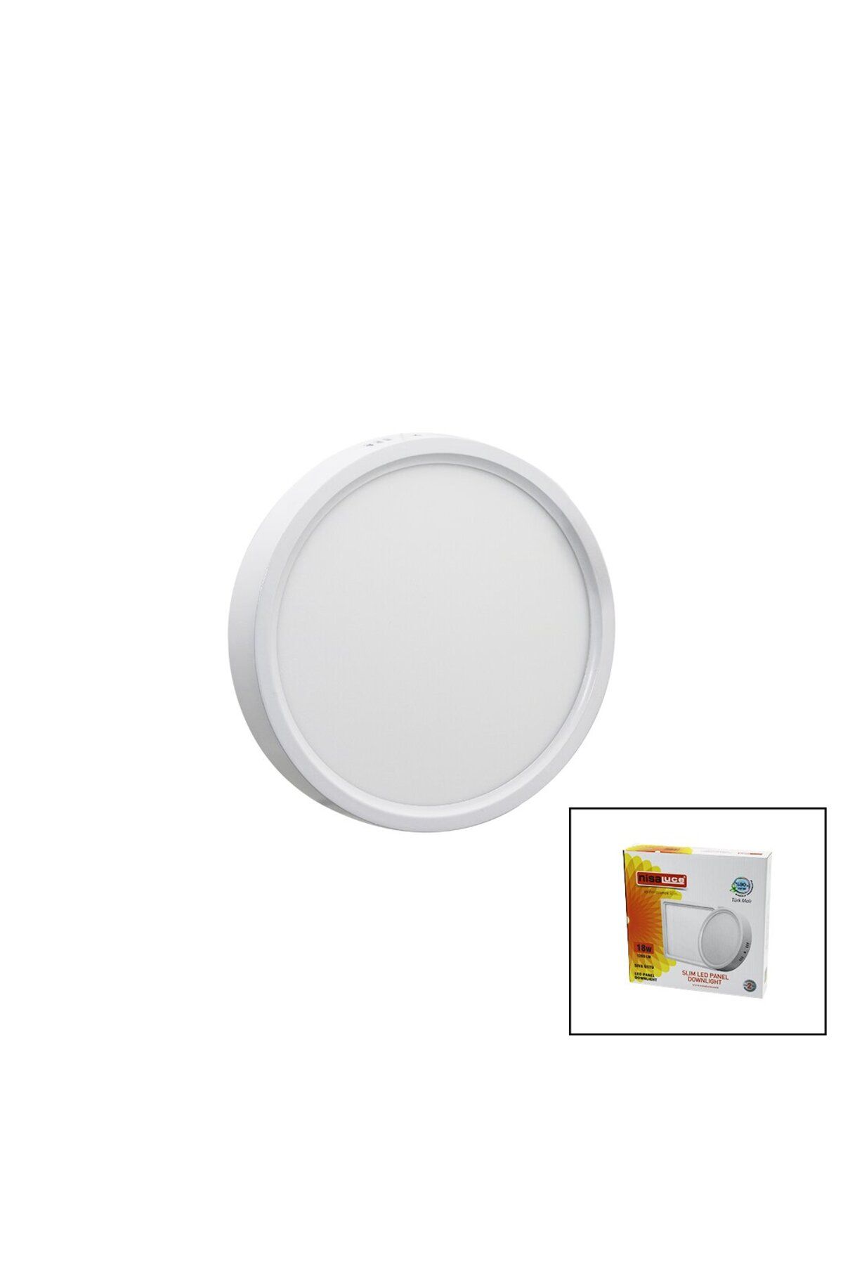 Findit NİSALUCE EPL-18SÜ 18W BEYAZ METAL KASA SIVA ÜSTÜ YUVARLAK LED SLİM PANEL 1260LM BEYAZ=6500K 30.000 S