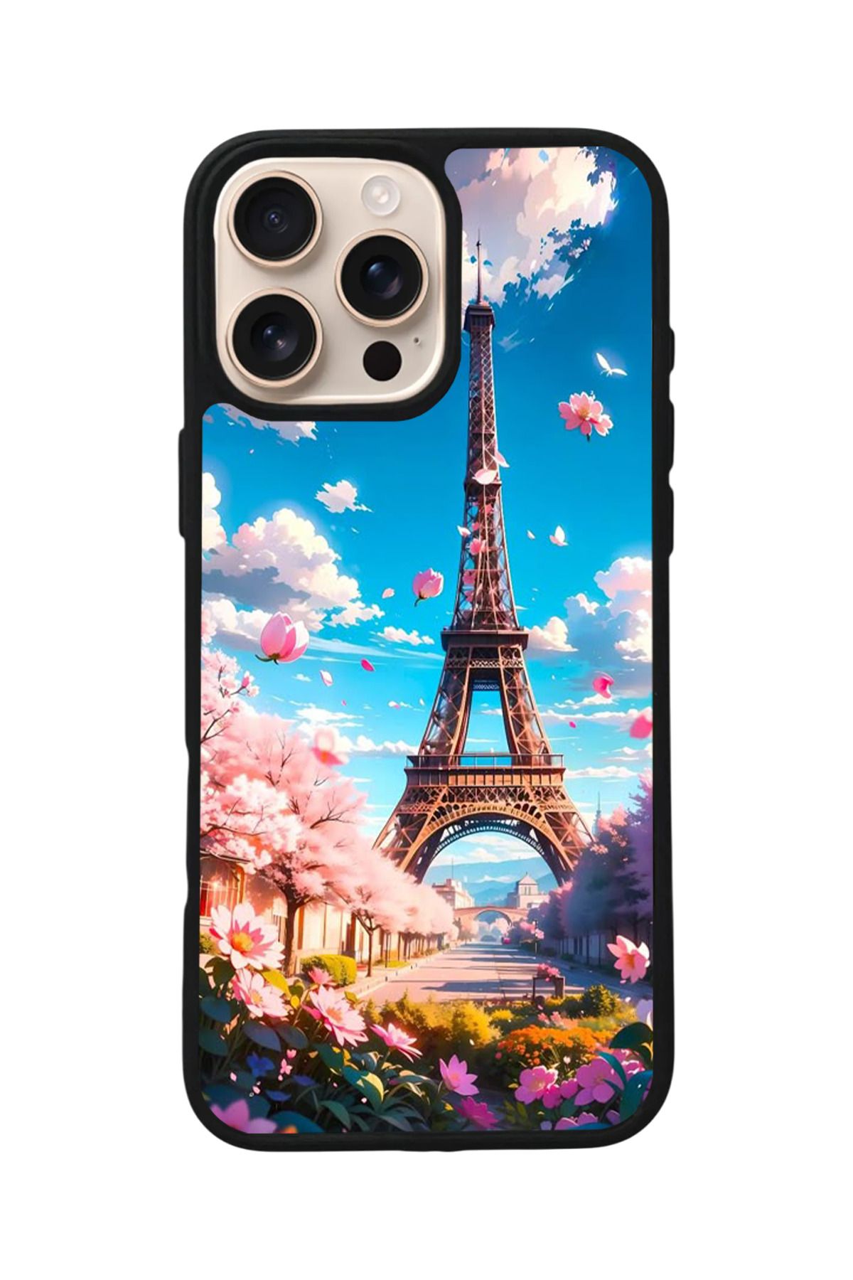 Aksel Kılıf Apple iPhone 15 Pro Max Uyumlu Baskılı,Mat Siyah,Yumuşak Silikon,Koruyucu,Şok Emici Kapak,Kılıf