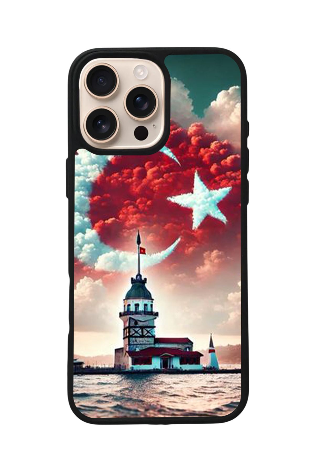 Aksel Kılıf Apple iPhone 16 Pro Max Uyumlu Baskılı,Mat Siyah,Yumuşak Silikon,Koruyucu,Şok Emici Kapak,Kılıf
