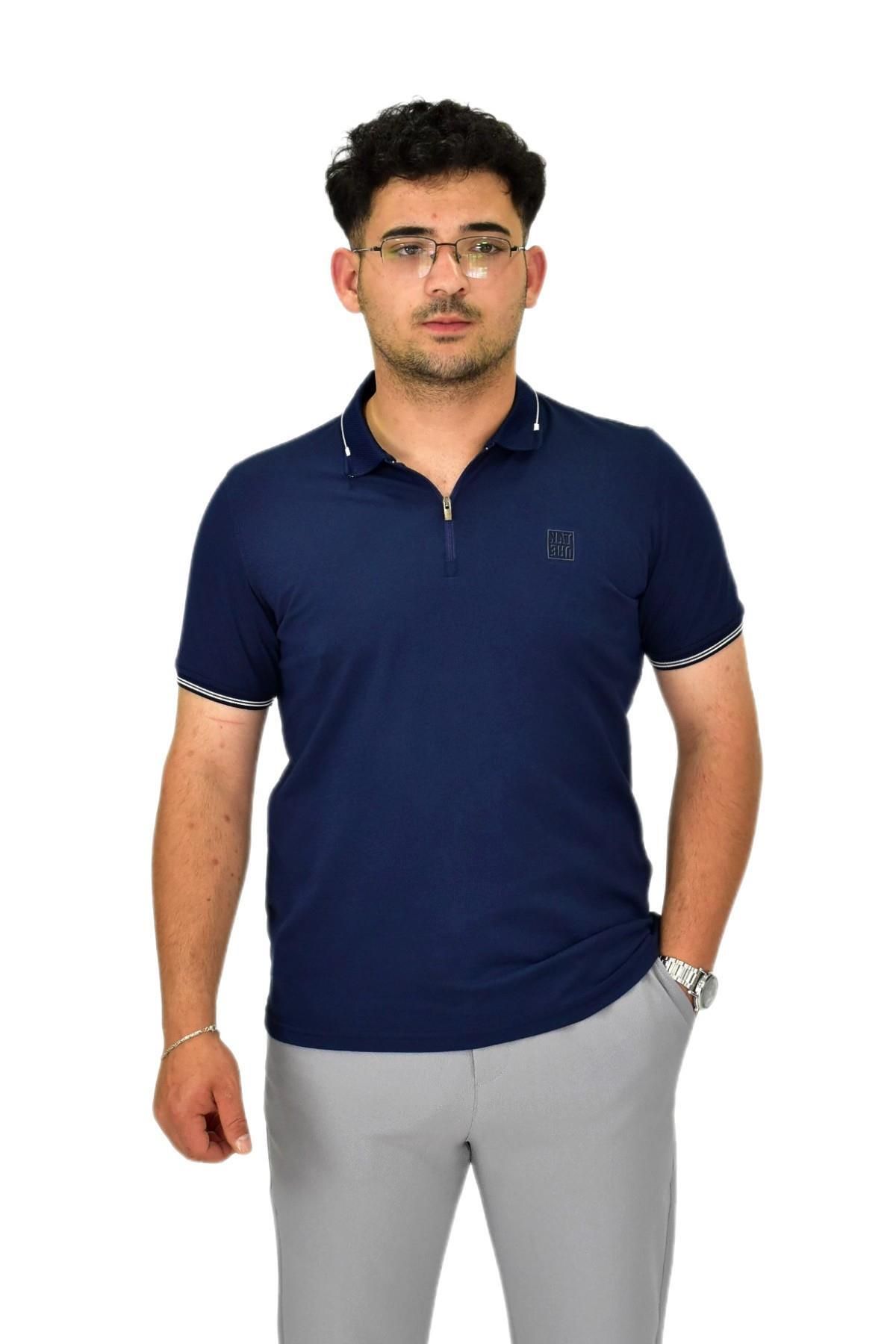 DYNAMO Erkek Polo Yaka Fermuarlı Tişört T237 BGL-ST04593