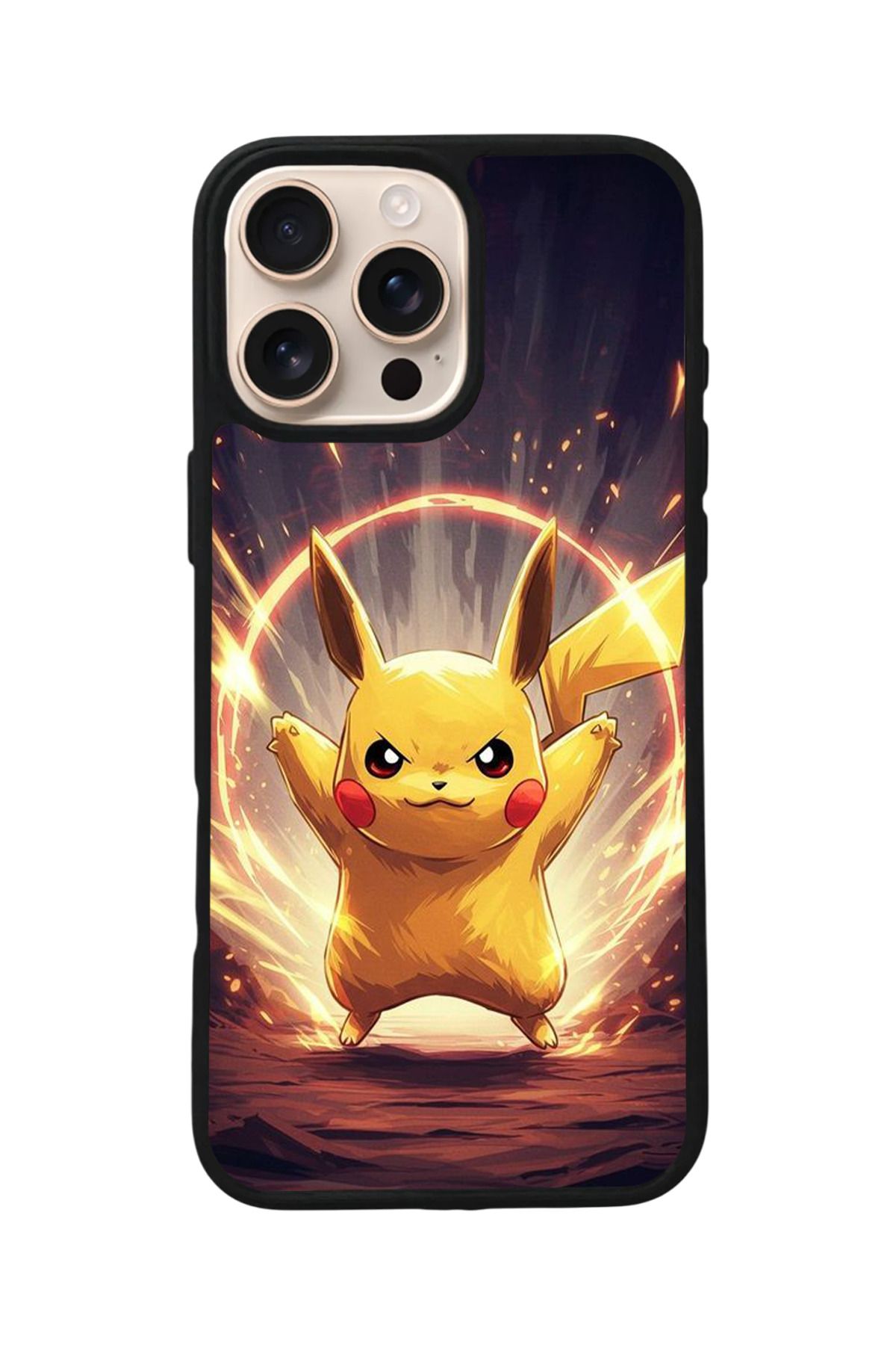 Aksel Kılıf Apple iPhone 16 Pro Max Uyumlu Baskılı,Mat Siyah,Yumuşak Silikon,Koruyucu,Şok Emici Kapak,Kılıf