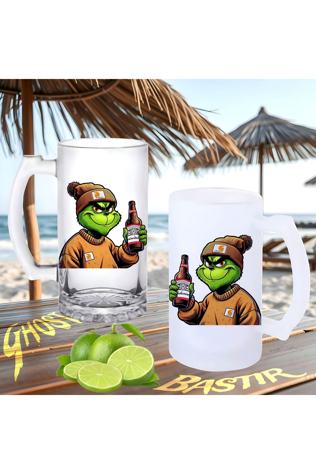 Ghostbusters Grinch buzlu ya da buzsuz bira bardağı