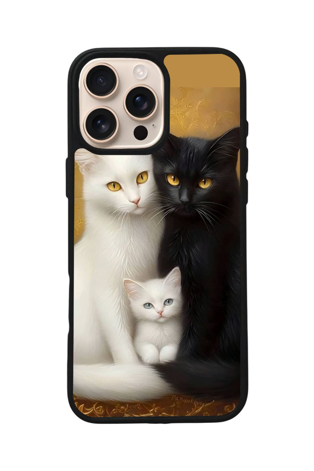 Aksel Kılıf Apple iPhone 16 Pro Uyumlu Baskılı,Mat Siyah,Yumuşak Silikon,Koruyucu,Şok Emici Kapak,Kılıf