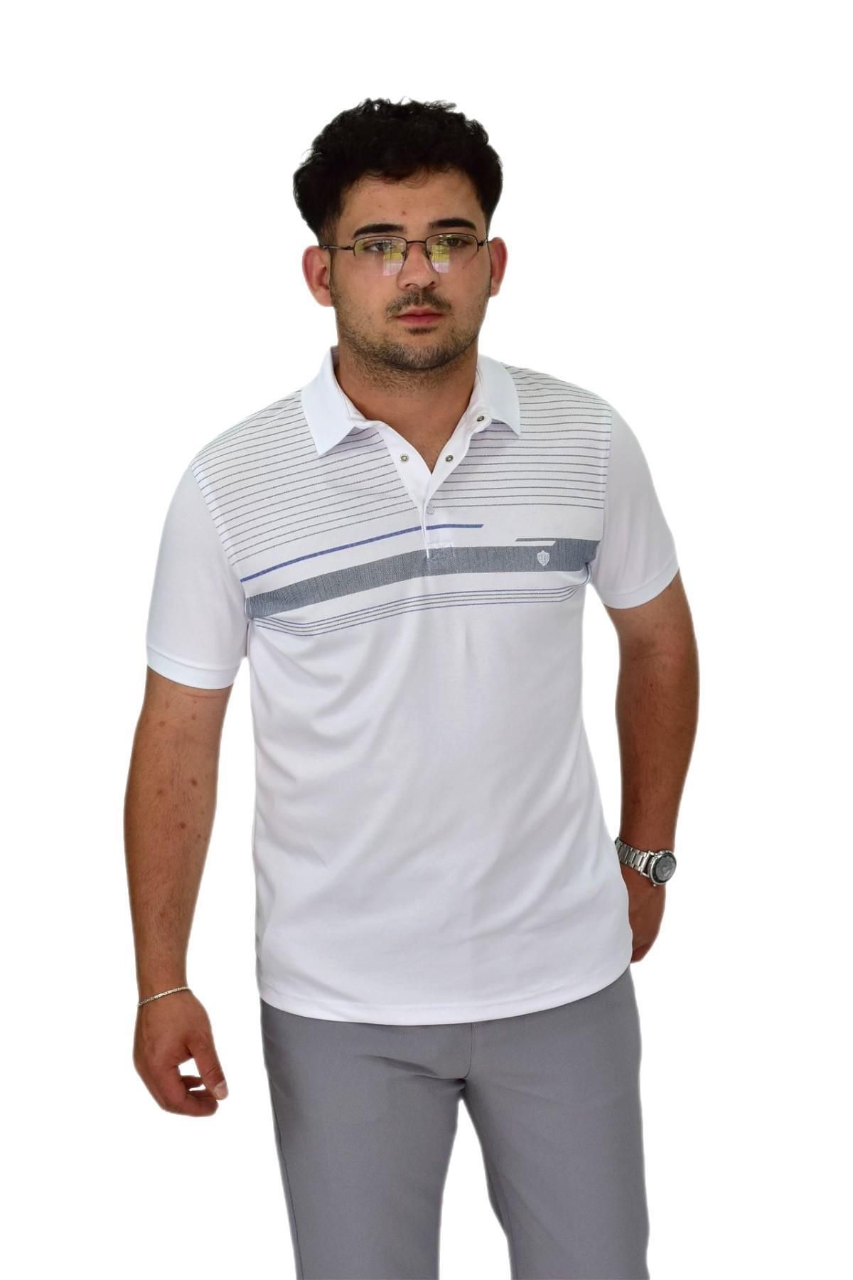 DYNAMO Erkek Polo Yaka Pano Çizgili Tişört T273 BGL-ST04592