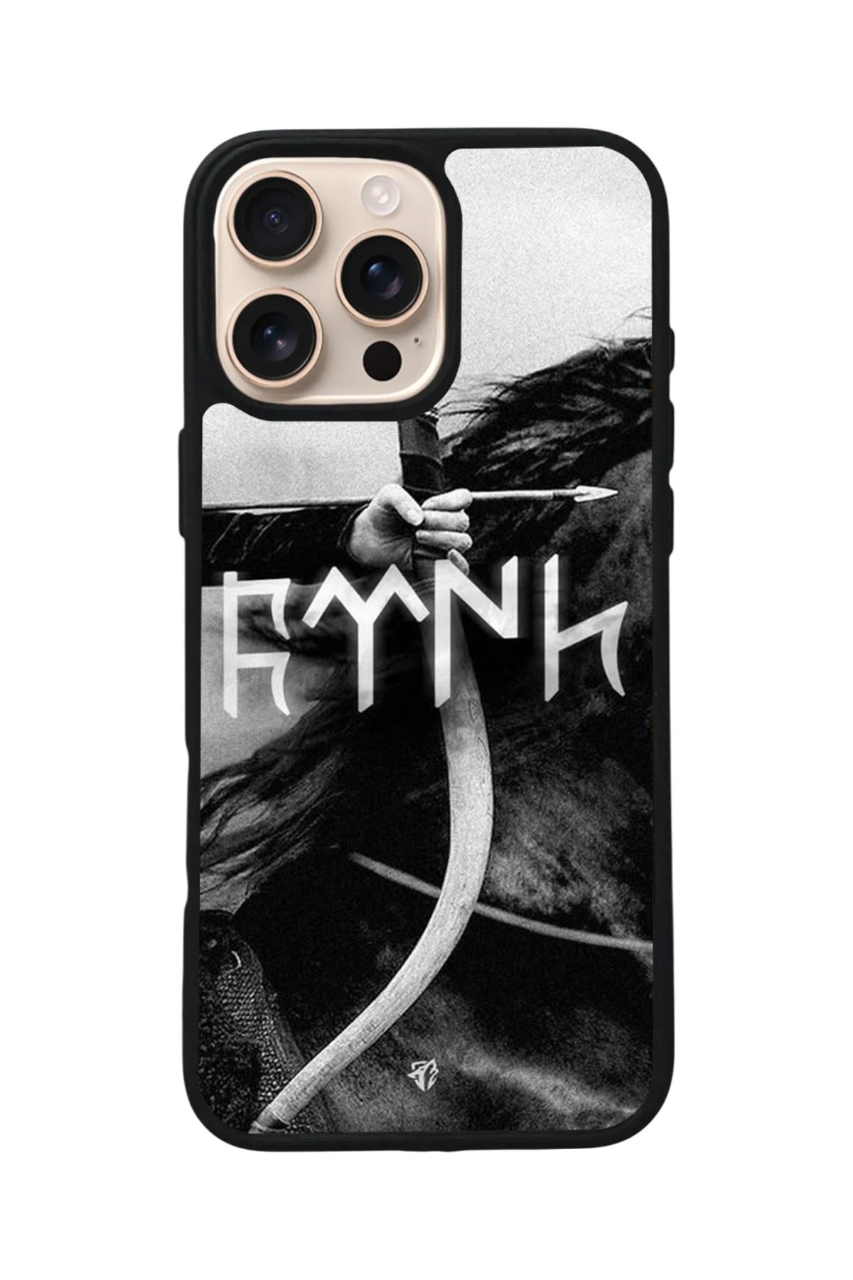 Aksel Kılıf Apple iPhone 16 Pro Max Uyumlu Baskılı,Mat Siyah,Yumuşak Silikon,Koruyucu,Şok Emici Kapak,Kılıf