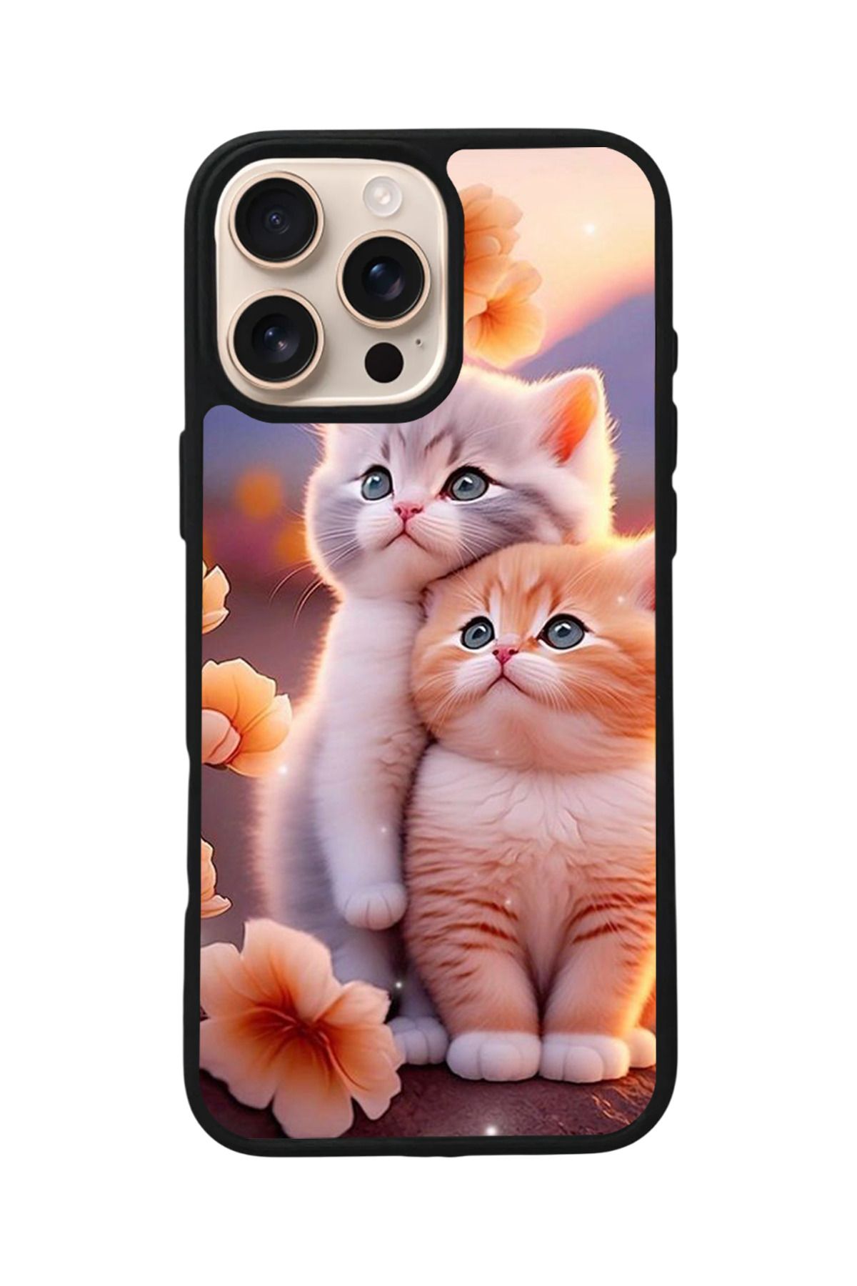 Aksel Kılıf Apple iPhone 16 Pro Max Uyumlu Baskılı,Mat Siyah,Yumuşak Silikon,Koruyucu,Şok Emici Kapak,Kılıf