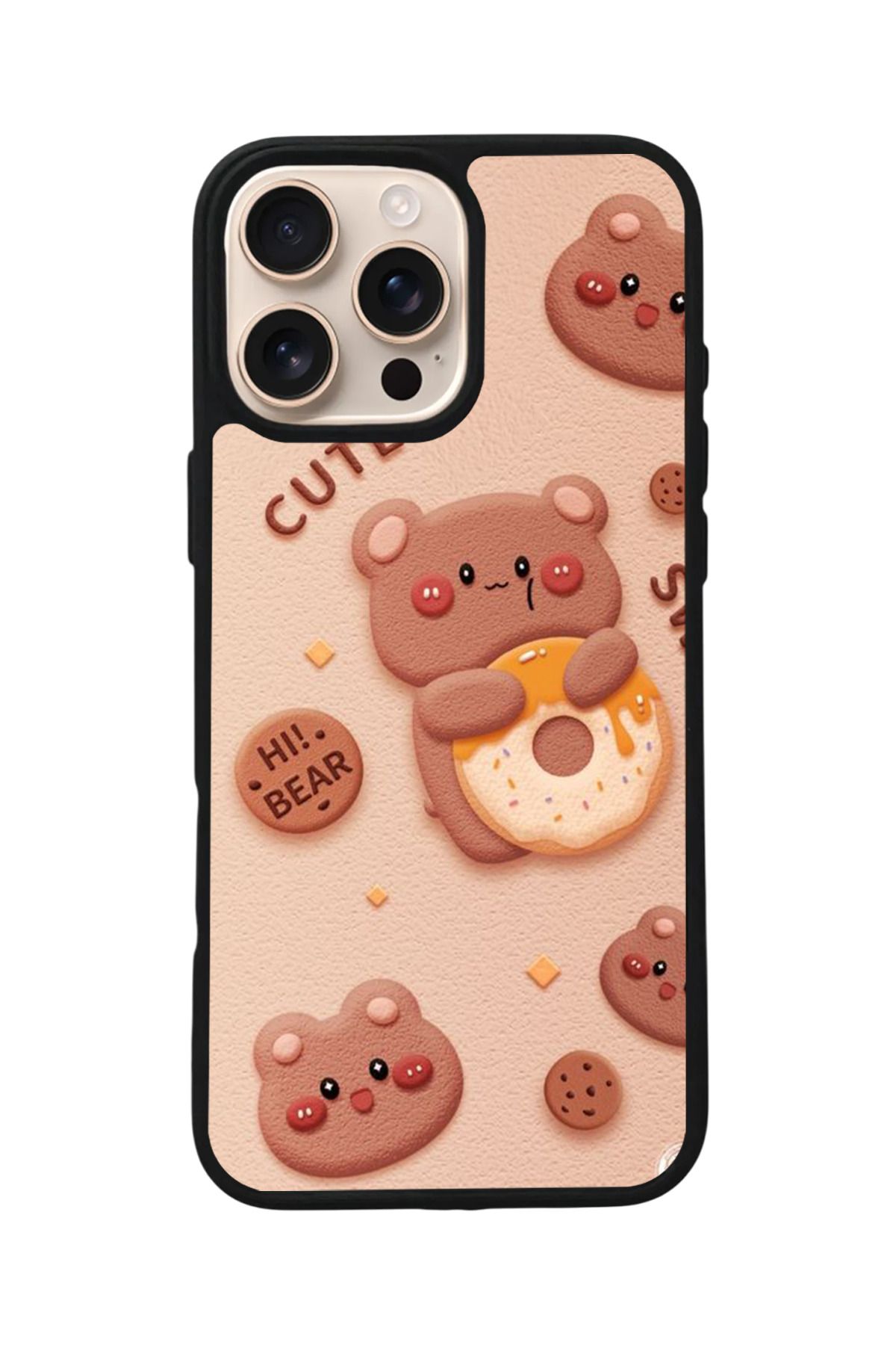 Aksel Kılıf Apple iPhone 16 Pro Uyumlu Baskılı,Mat Siyah,Yumuşak Silikon,Koruyucu,Şok Emici Kapak,Kılıf