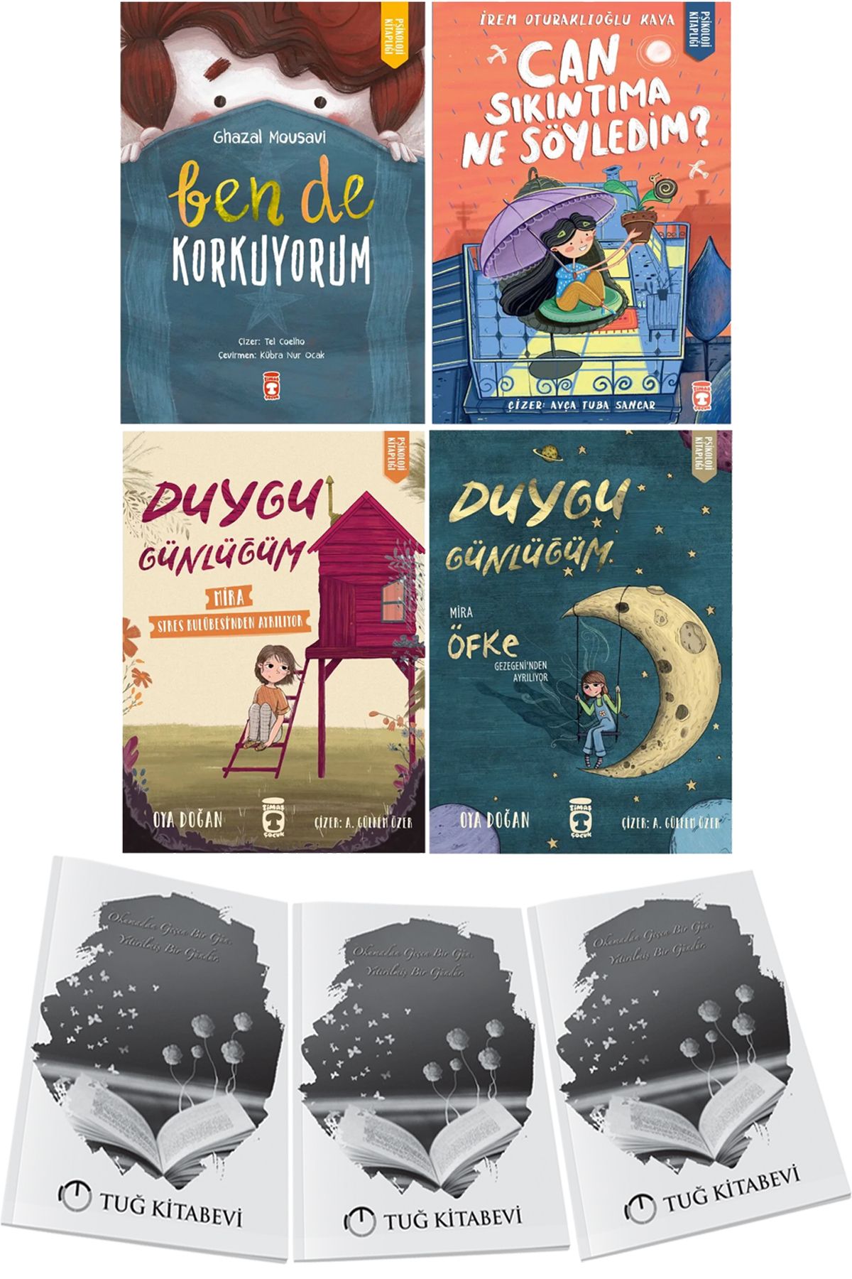 Timaş Çocuk Ben de Korkuyorum-Can Sıkıntıma-Duygu Günlüğüm Mira Stres Kulübesinden -Mira Öfke Gezegeninden