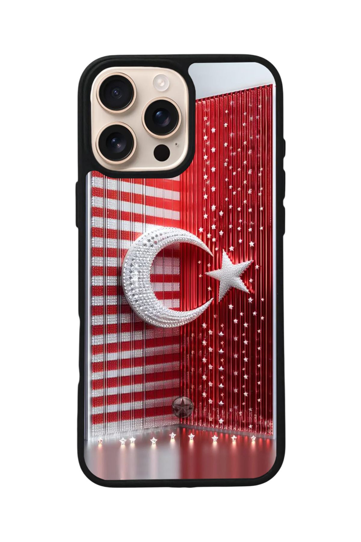 Aksel Kılıf Apple iPhone 16 Pro Uyumlu Baskılı,Mat Siyah,Yumuşak Silikon,Koruyucu,Şok Emici Kapak,Kılıf
