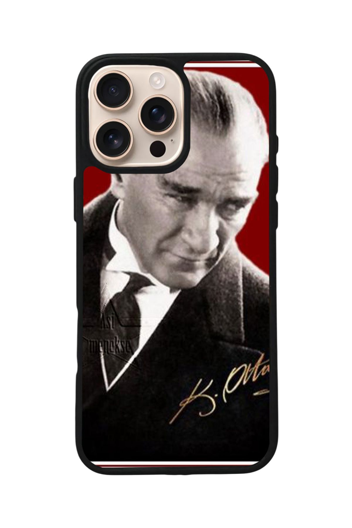 Aksel Kılıf Apple iPhone 15 Pro Uyumlu Baskılı,Mat Siyah,Yumuşak Silikon,Koruyucu,Şok Emici Kapak,Kılıf