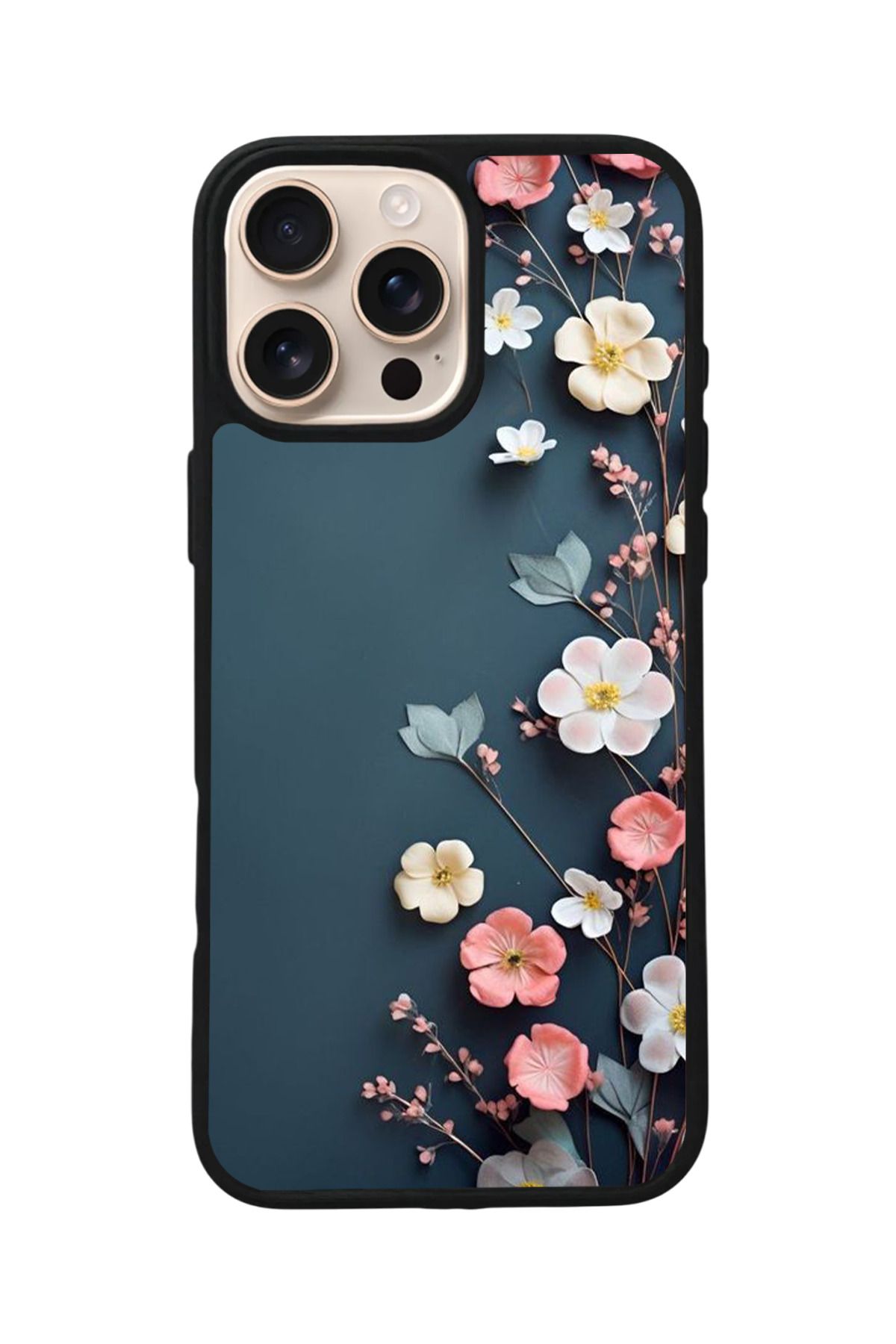 Aksel Kılıf Apple iPhone 16 Pro Max Uyumlu Baskılı,Mat Siyah,Yumuşak Silikon,Koruyucu,Şok Emici Kapak,Kılıf