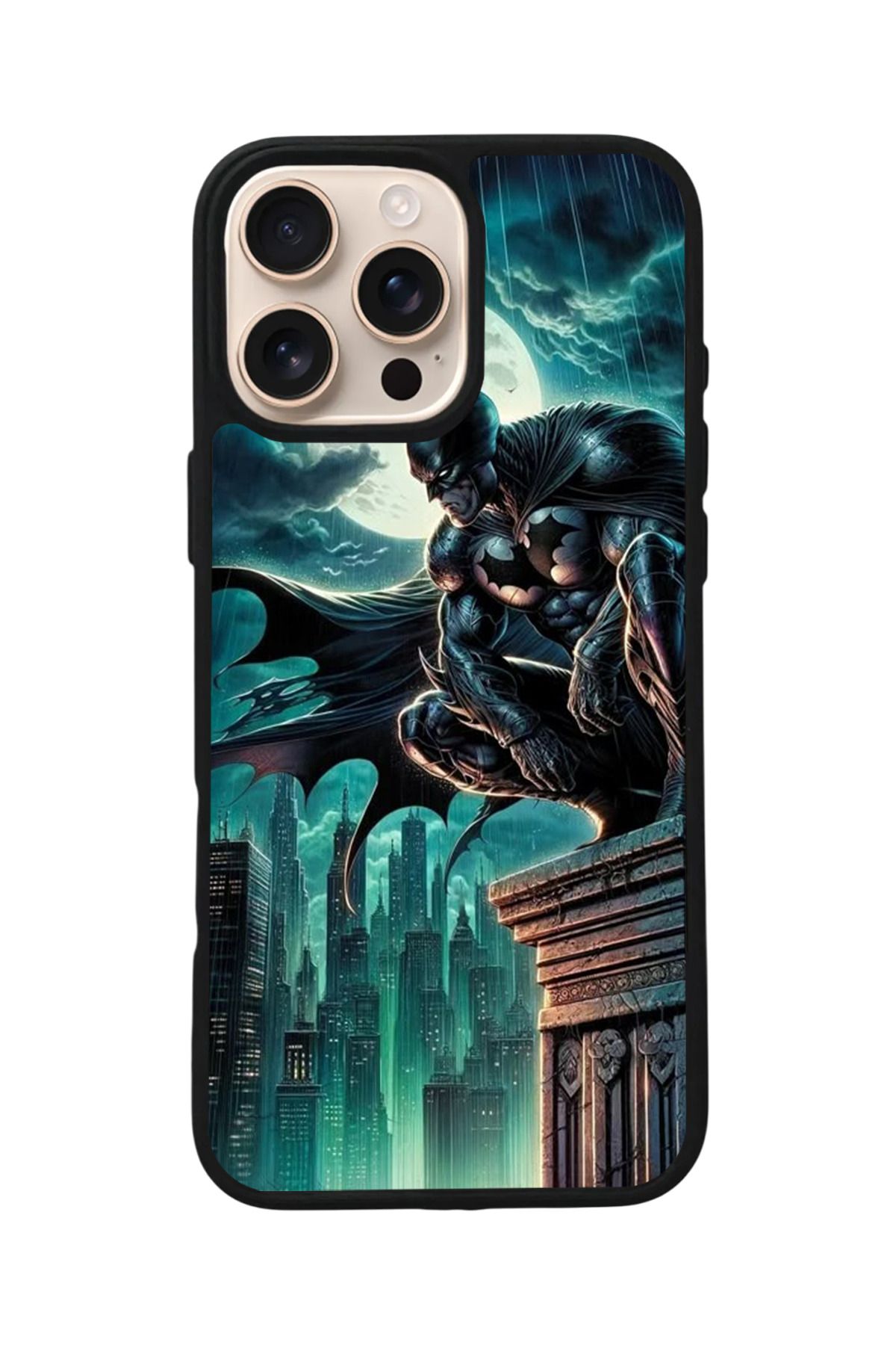 Aksel Kılıf Apple iPhone 16 Pro Uyumlu Baskılı,Mat Siyah,Yumuşak Silikon,Koruyucu,Şok Emici Kapak,Kılıf