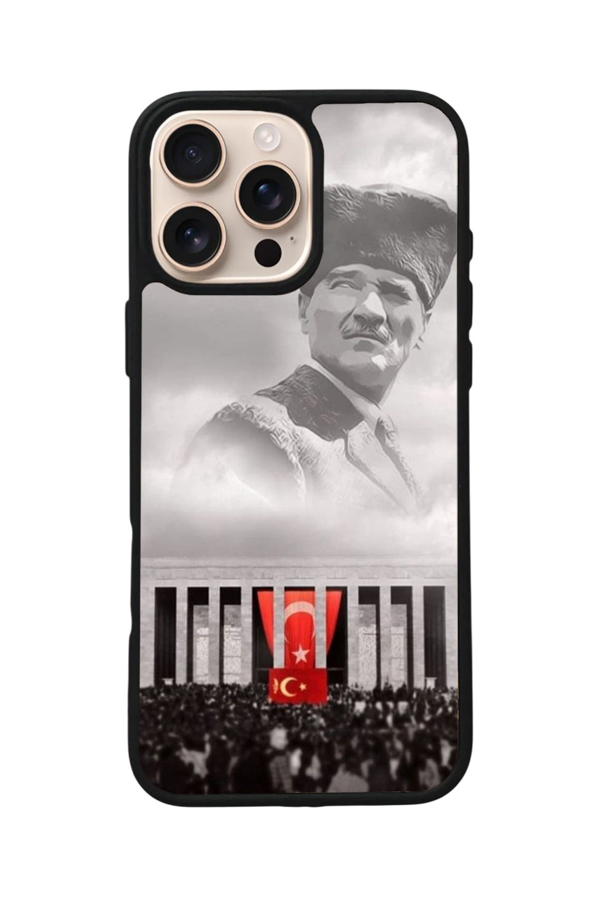 Aksel Kılıf Apple iPhone 15 Pro Uyumlu Baskılı,Mat Siyah,Yumuşak Silikon,Koruyucu,Şok Emici Kapak,Kılıf