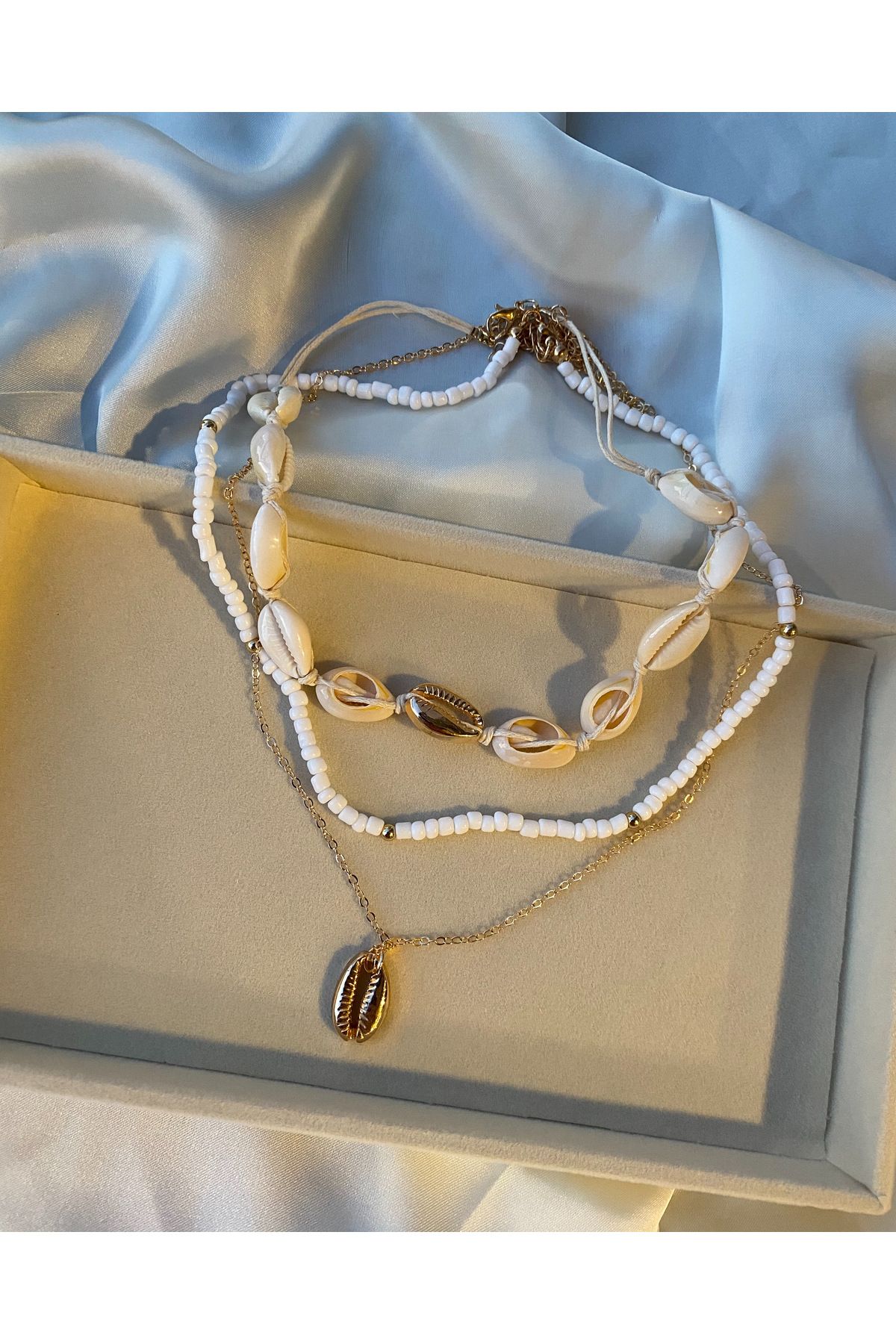 FASHİON JEWELRY Deniz Kabuk Detaylı Kolye