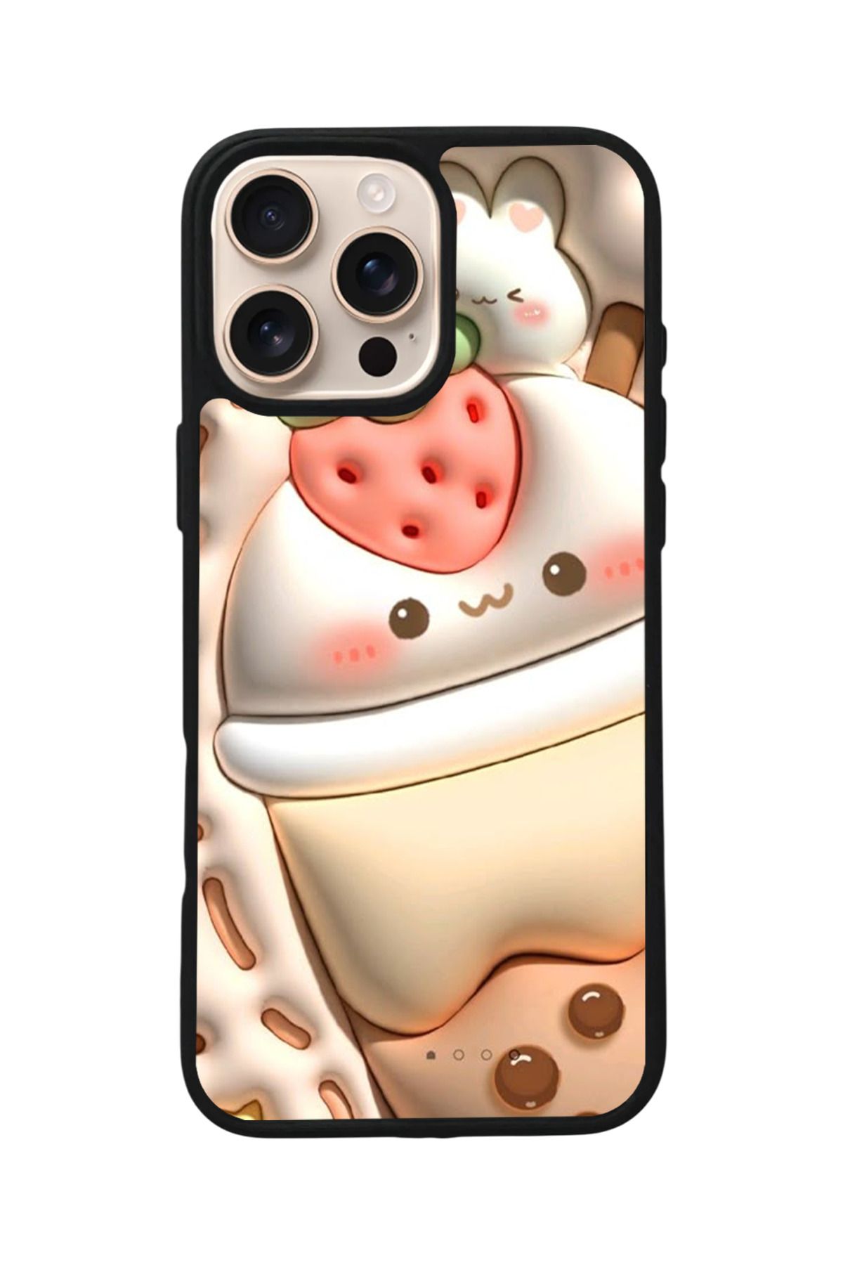 Aksel Kılıf Apple iPhone 16 Pro Uyumlu Baskılı,Mat Siyah,Yumuşak Silikon,Koruyucu,Şok Emici Kapak,Kılıf