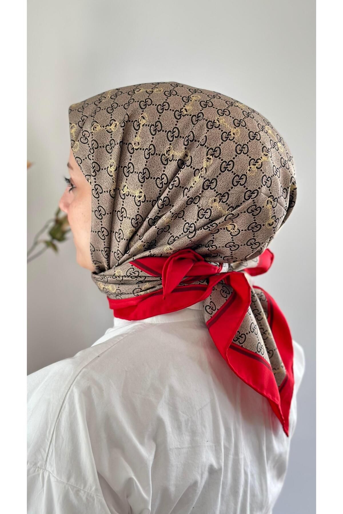 modayışığı G Marka Kırmızı Twill İpek Eşarp