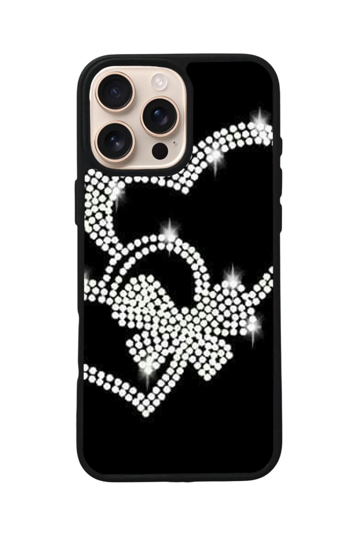 Aksel Kılıf Apple iPhone 16 Pro Uyumlu Baskılı,Mat Siyah,Yumuşak Silikon,Koruyucu,Şok Emici Kapak,Kılıf
