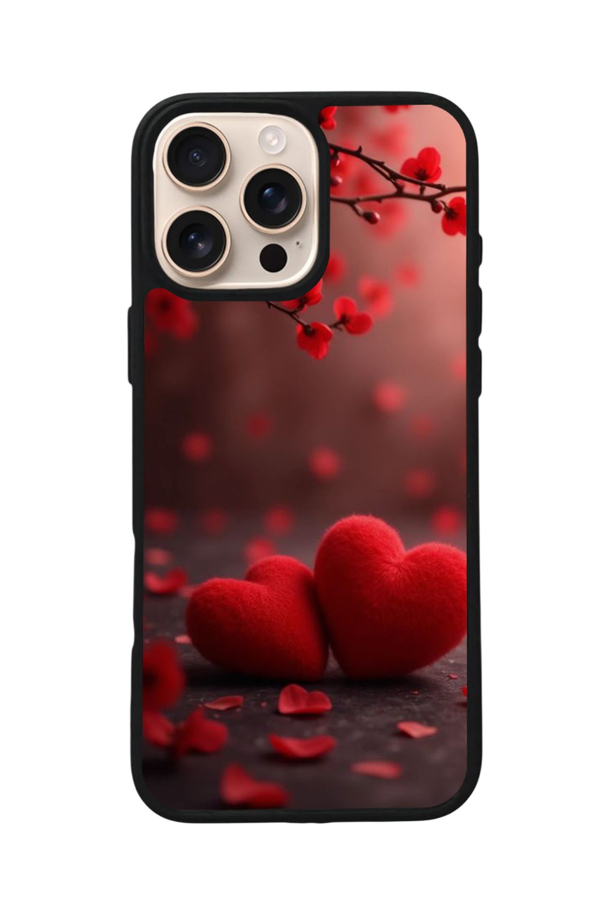 Aksel Kılıf Apple iPhone 16 Pro Max Uyumlu Baskılı,Mat Siyah,Yumuşak Silikon,Koruyucu,Şok Emici Kapak,Kılıf