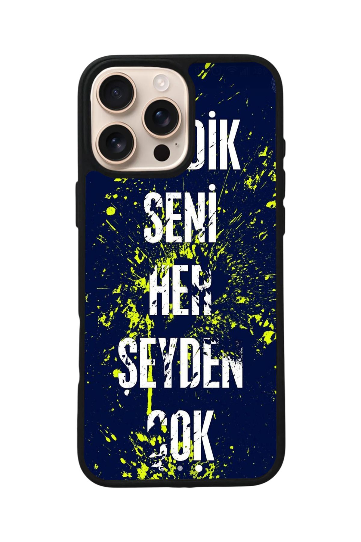 Aksel Kılıf Apple iPhone 16 Pro Uyumlu Baskılı,Mat Siyah,Yumuşak Silikon,Koruyucu,Şok Emici Kapak,Kılıf