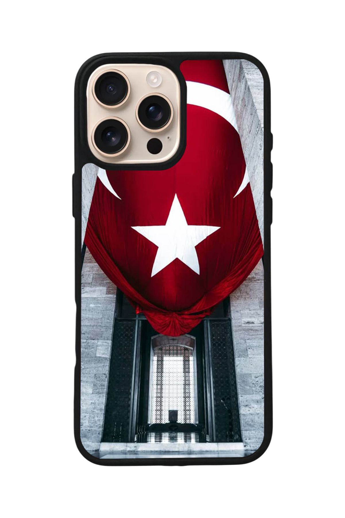Aksel Kılıf Apple iPhone 16 Pro Max Uyumlu Baskılı,Mat Siyah,Yumuşak Silikon,Koruyucu,Şok Emici Kapak,Kılıf