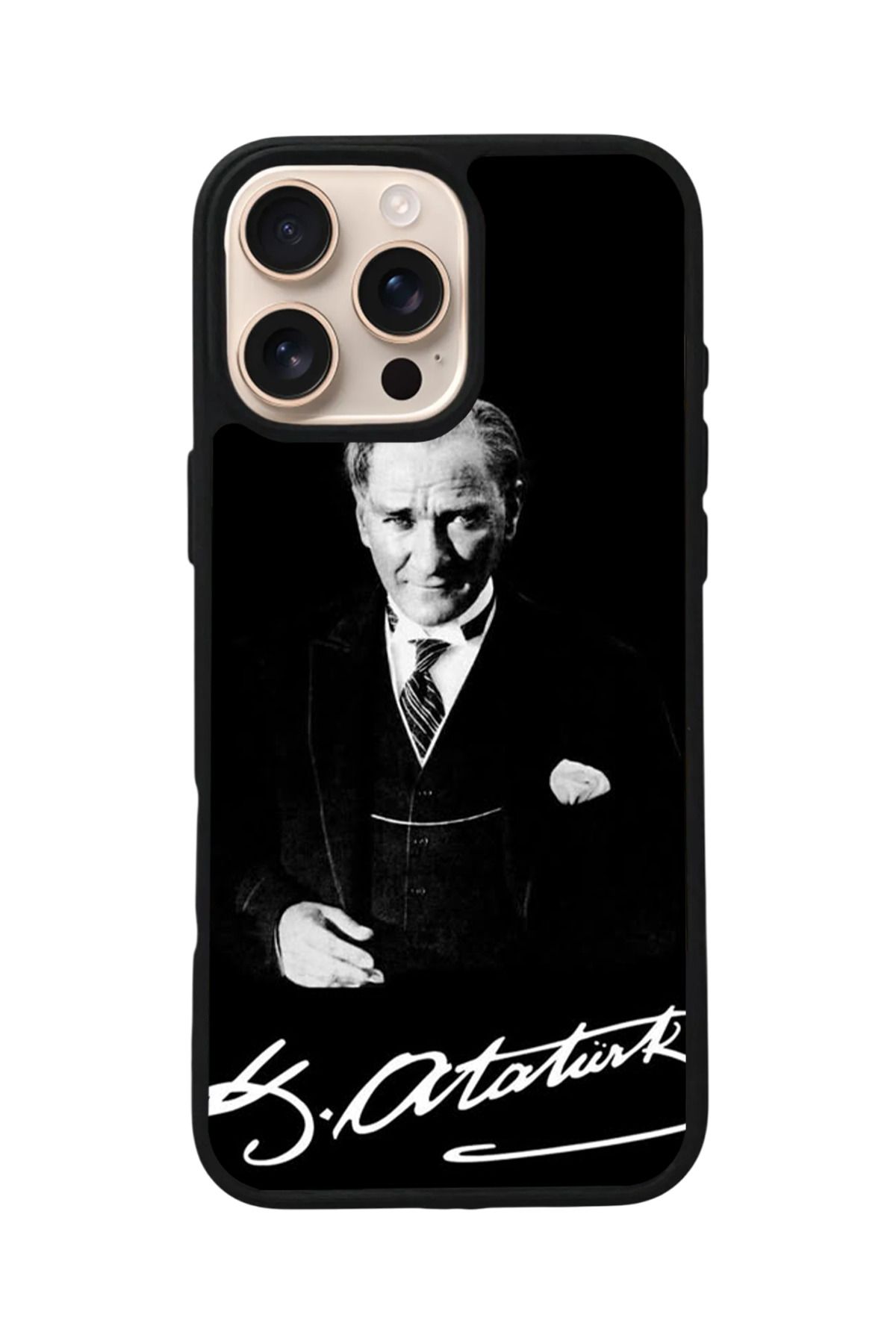 Aksel Kılıf Apple iPhone 16 Pro Max Uyumlu Baskılı,Mat Siyah,Yumuşak Silikon,Koruyucu,Şok Emici Kapak,Kılıf