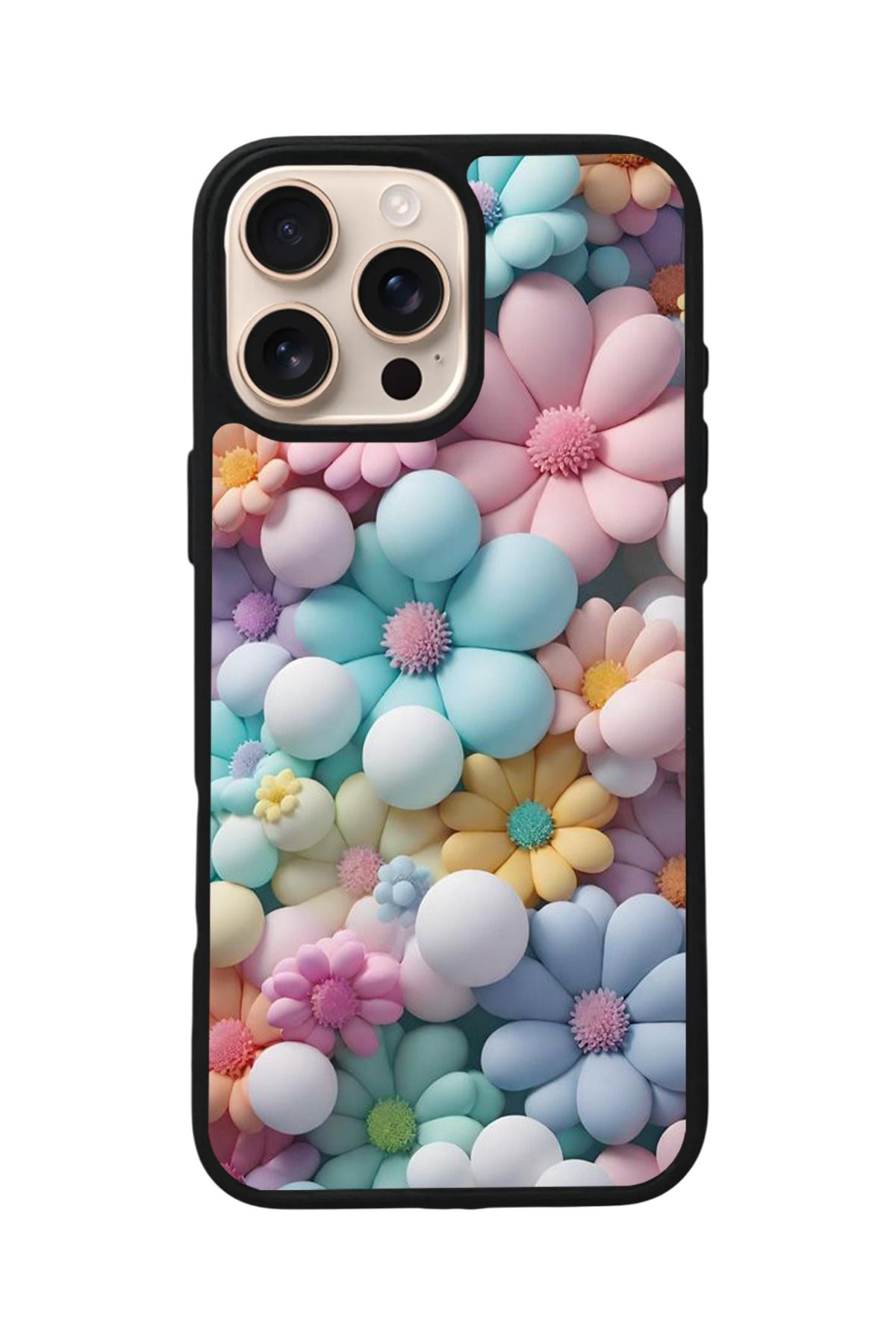 Aksel Kılıf Apple iPhone 16 Pro Uyumlu Baskılı,Mat Siyah,Yumuşak Silikon,Koruyucu,Şok Emici Kapak,Kılıf