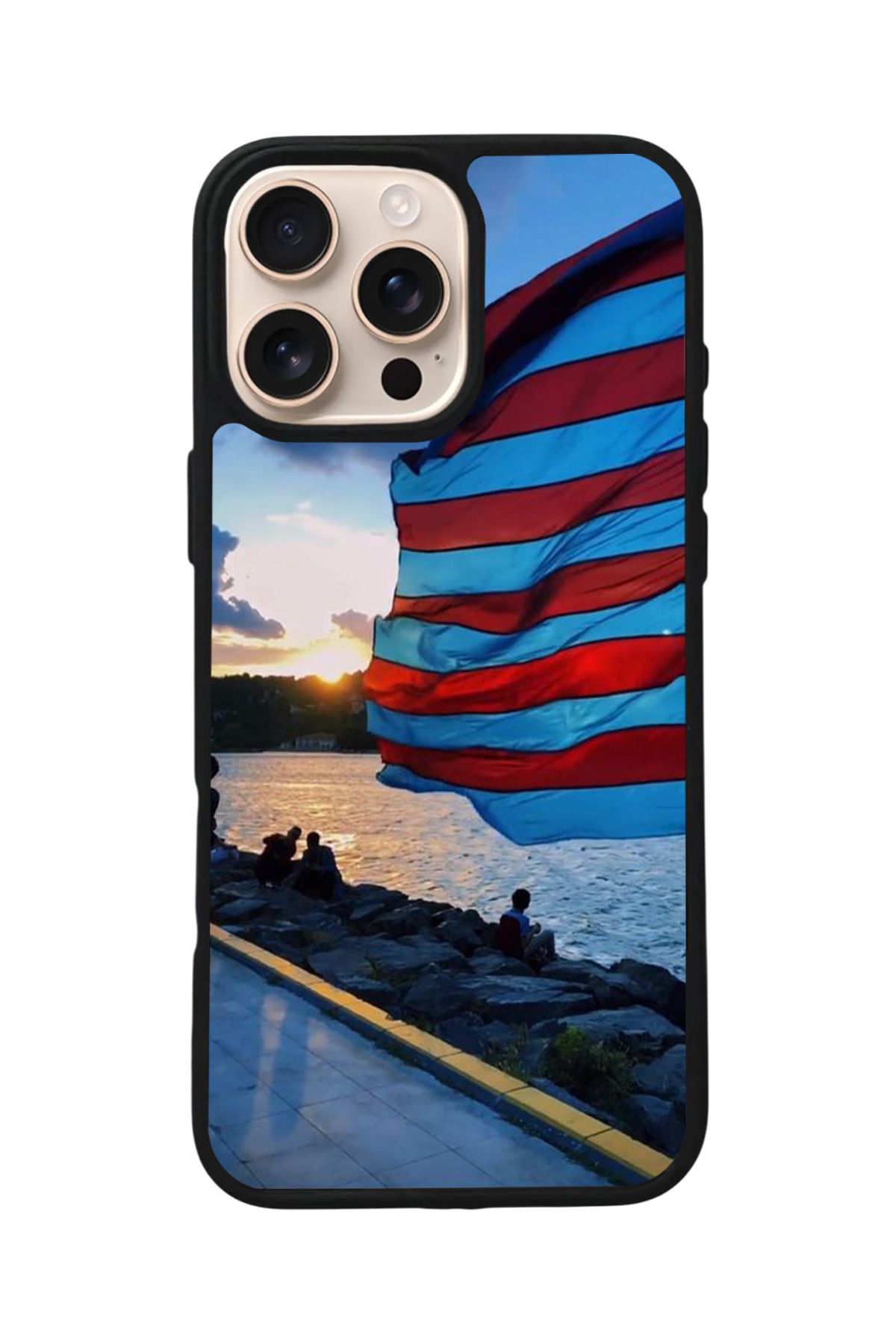 Aksel Kılıf Apple iPhone 16 Pro Uyumlu Baskılı,Mat Siyah,Yumuşak Silikon,Koruyucu,Şok Emici Kapak,Kılıf