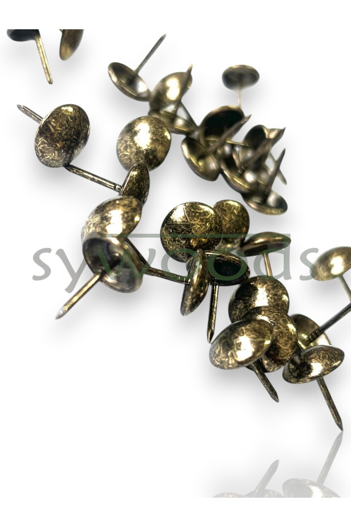 sywoods 100 Adet 11 mm Düz Antik Kabara Raptiye Hobi Çivisi Koltuk Çanta Tasarım Aksesuar Süsü