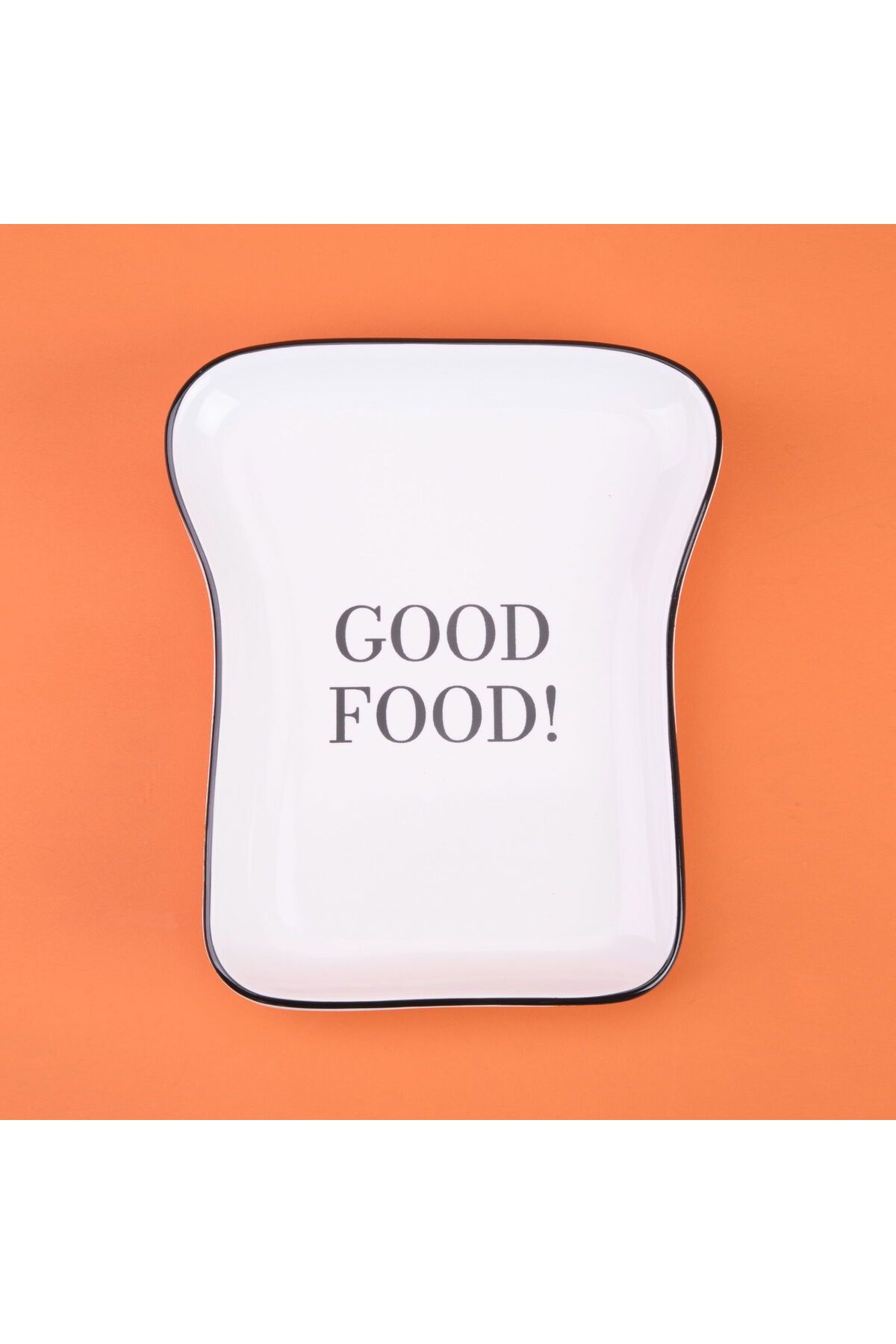 ASPARTAM Kitchen Good Food Desenli Servis Tabağı - Siyah / Beyaz - 19 cm