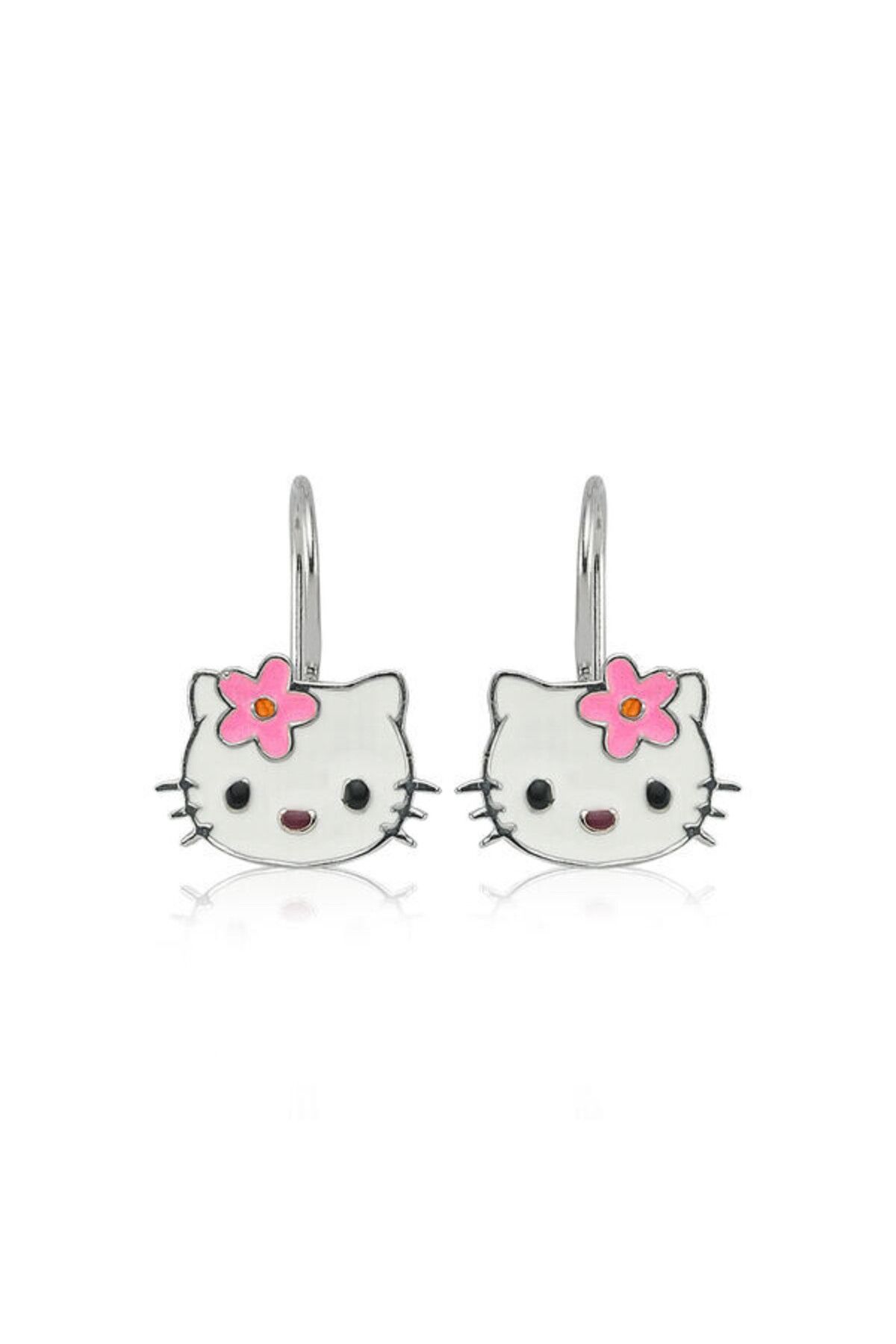 shop Çocuk Kedi Sallantılı 925 Ayar Gümüş Küpe